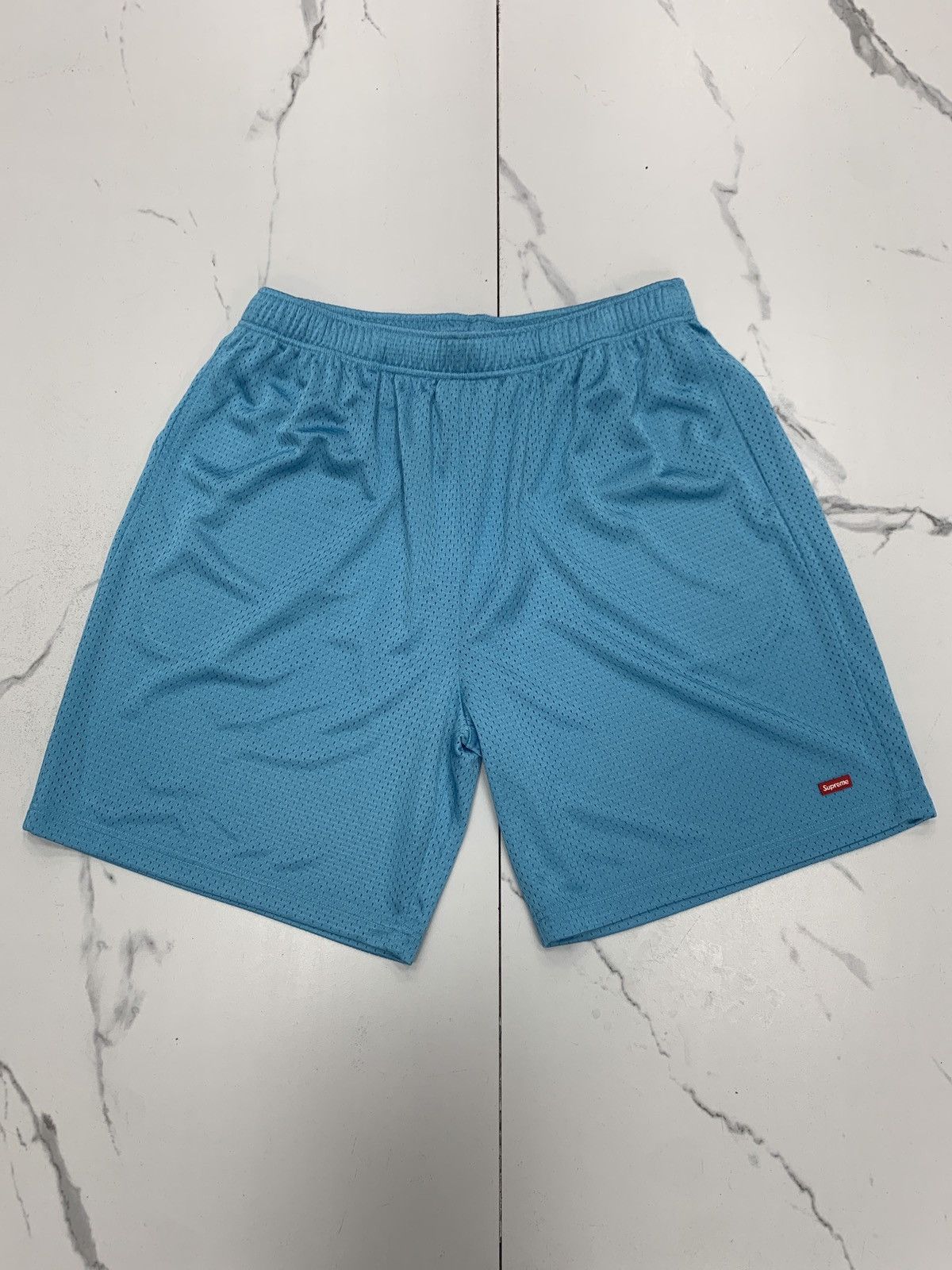 Supreme Supreme Small Box Baggy Mesh Short (SS25) "Light Blue” Size US 32 / EU 48 - 1 Thumbnail
