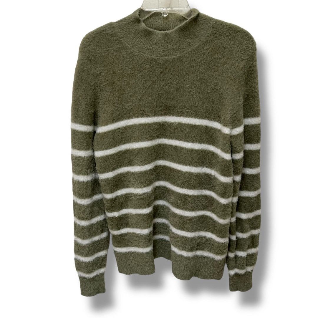 Bailey 44 Bailey 44 fuzzy mock neck stripe sweater olive green white Size M / US 6-8 / IT 42-44 - 2 Thumbnail