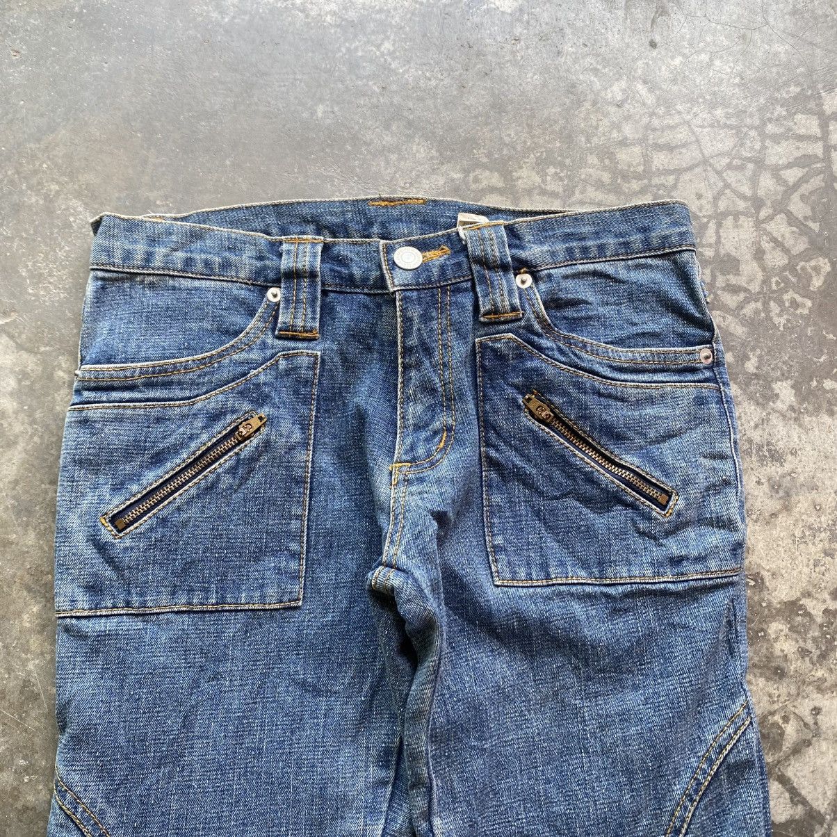 Le Grande Bleu (L.G.B.) × Tornado Mart Vintage Lace Up Stretchable Flared Jeans Size 27" / US 4 / IT 40 - 4 Thumbnail