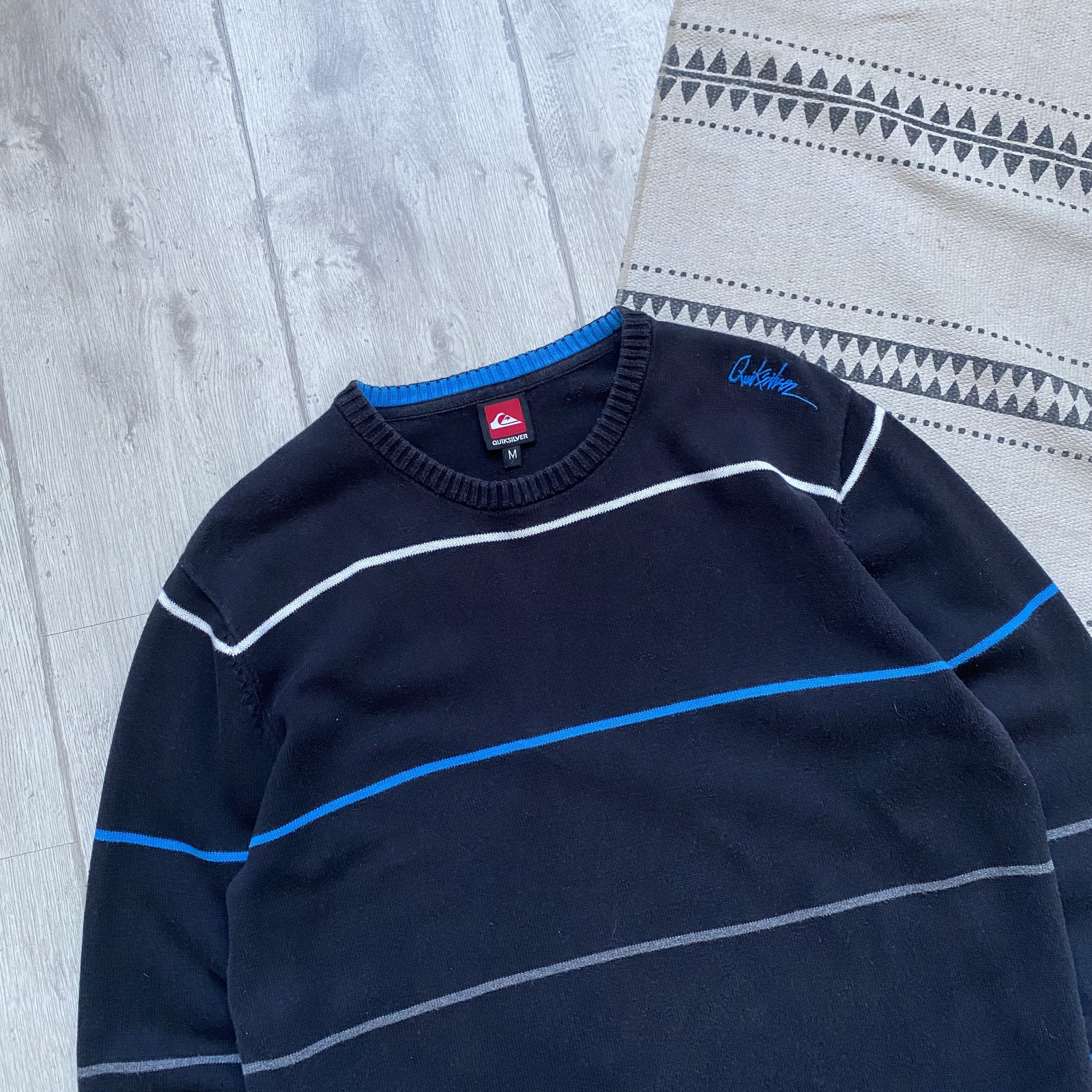 Quiksilver Y2K Vintage 90s Quiksilver striped knit sweater Size US M / EU 48-50 / 2 - 2 Thumbnail