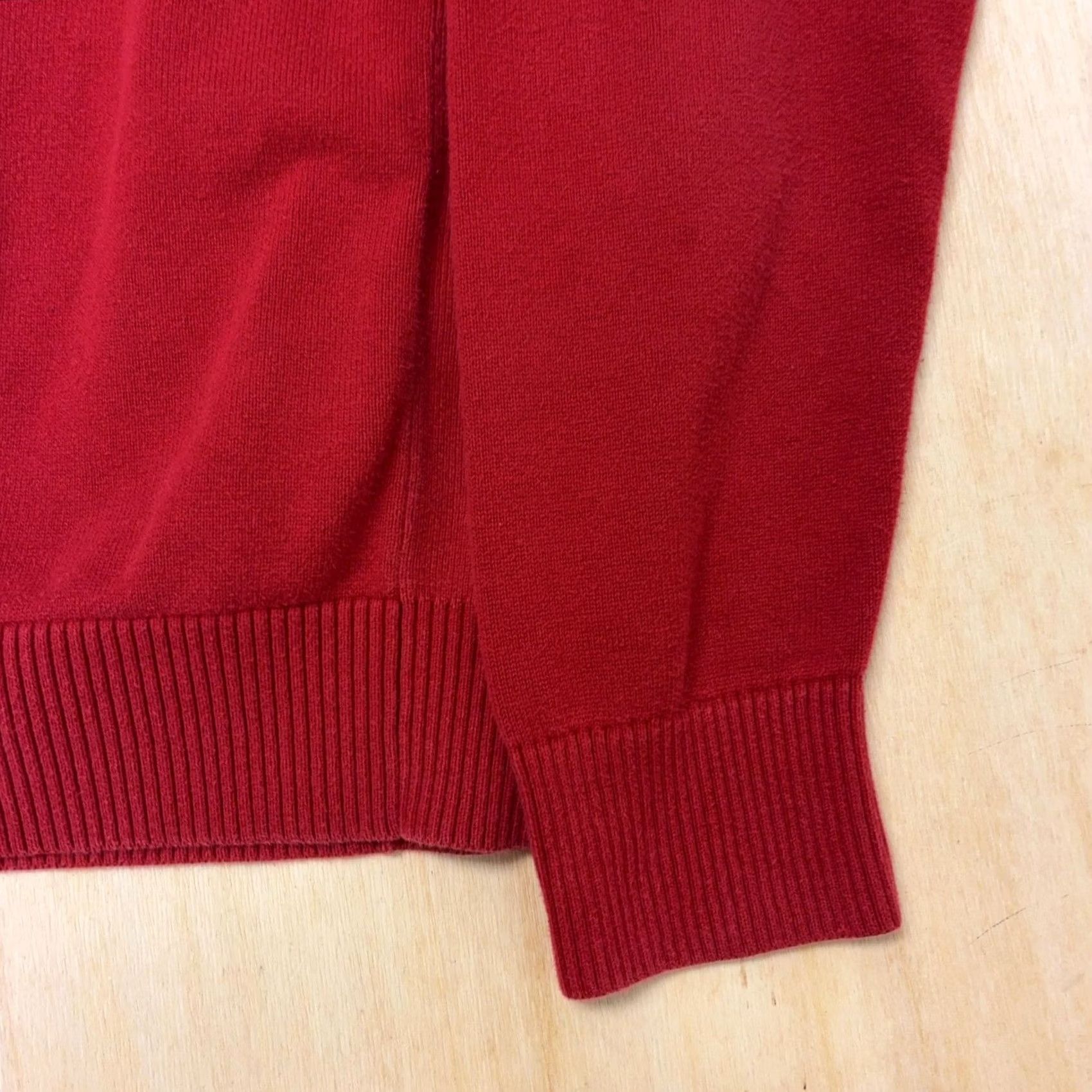 Tommy Hilfiger Tommy Hilfiger Sweater Mens Large Red 1/4 Zip Mock Neck Cotton Knit Pullover Size US L / EU 52-54 / 3 - 2 Thumbnail