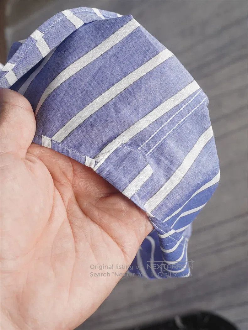 Brunello Cucinelli Brunello Cucinelli size 39 Men's Blue Striped Windsor Colla Size US XS / EU 42 / 0 - 7 Thumbnail