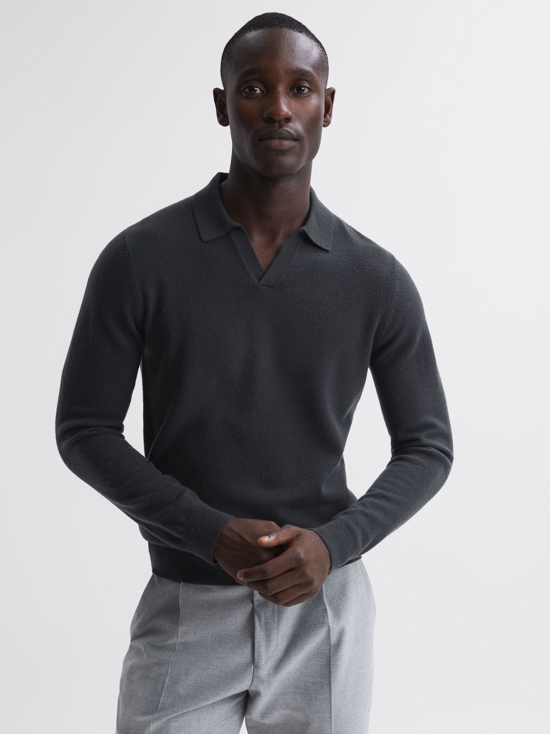 Reiss Reiss Swifts jumper sweater merino wool M gray graphite Size US M / EU 48-50 / 2 - 1 Thumbnail