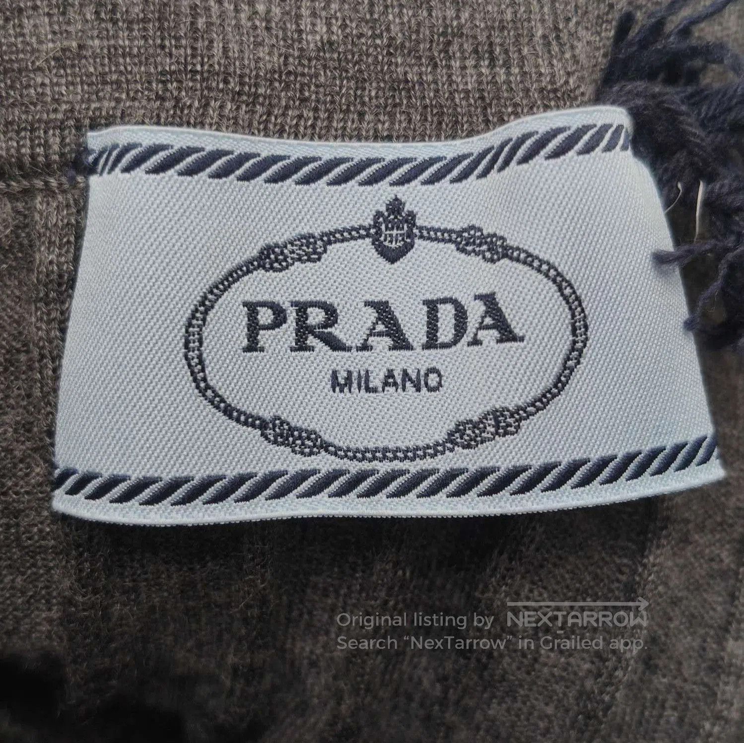Prada Prada Gray Velvet Knit Long Sleeve Polo Shirt . Size XXS / US 00 / IT 34 - 4 Thumbnail