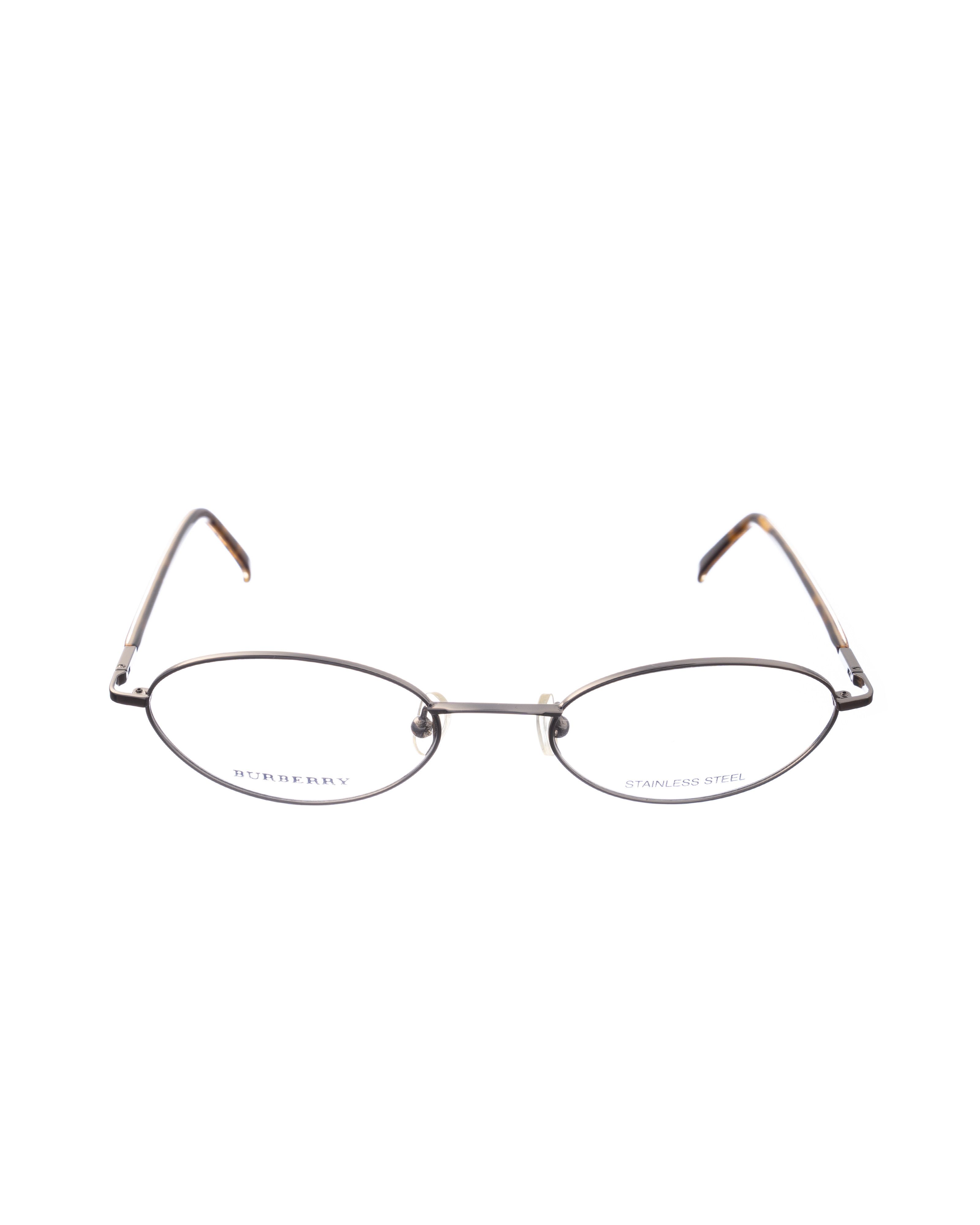 Burberry 90s Black Oval Glasses with Beige Check