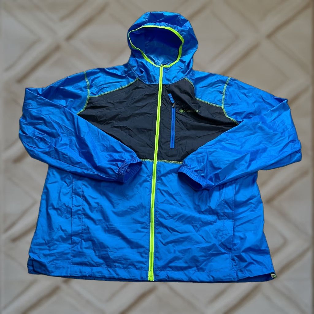 Vintage Columbia Jacket Mens Large Blue Lightweight Windbreaker Full Zip Hooded Activewear Casual Travel Size US L / EU 52-54 / 3 - 1 Thumbnail