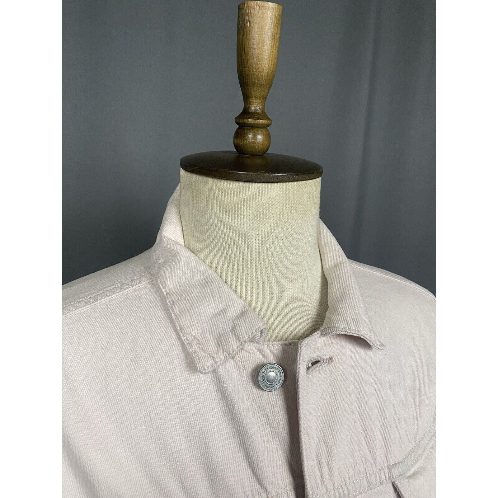 Allsaints AllSaints Jalna Men's Beige Pink Denim Collared Jacket Size Size US L / EU 52-54 / 3 - 6 Thumbnail