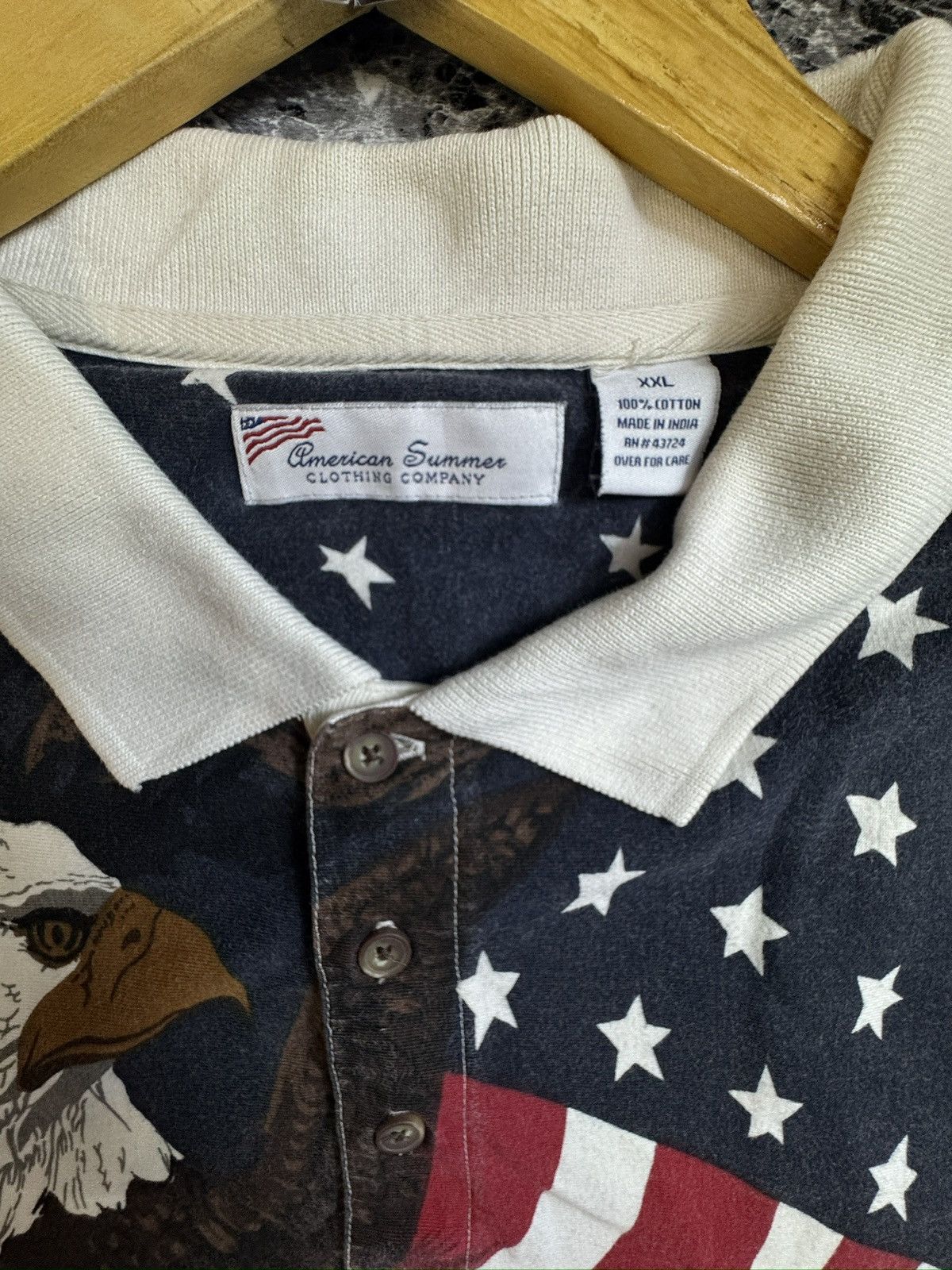 American Eagle Outfitters American Summer Overprint Polo Short Sleeve Shirt Size US XXL / EU 58 / 5 - 4 Thumbnail