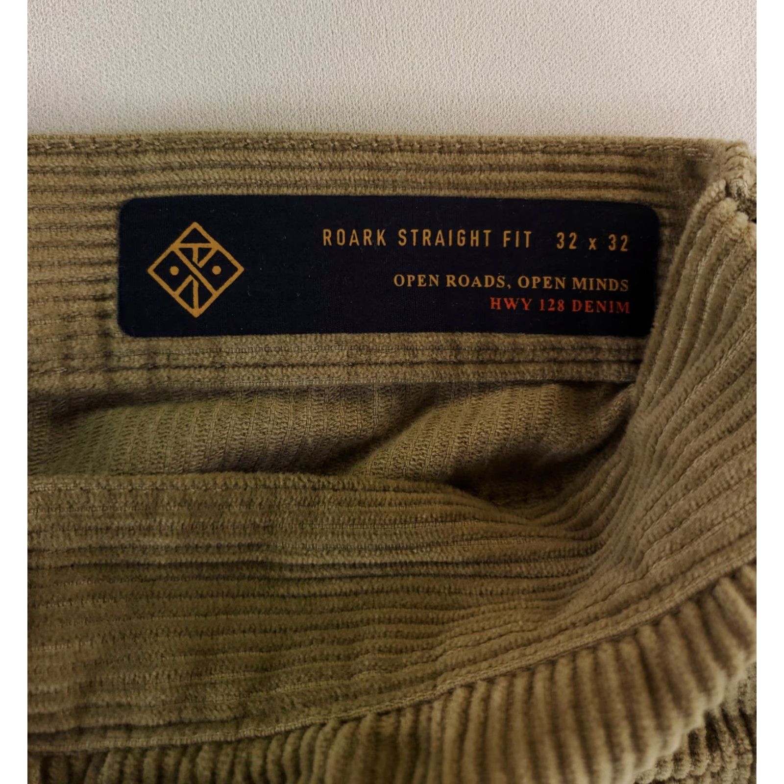 Roark Roark HWY 128 Straight Fit Corduroy Pants Brown Mens 33x32 Inseam 32 Beige Chino Mens 33 32 Actual Size US 33 - 2 Thumbnail