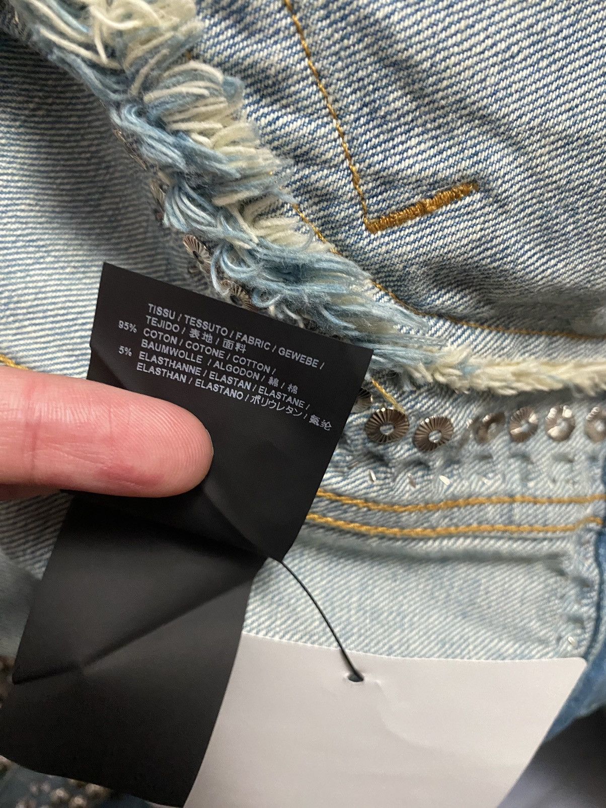 Saint Laurent Paris Saint Laurent Paris SS16 Denim Studded Crystal Jacket Size US S / EU 44-46 / 1 - 9 Thumbnail