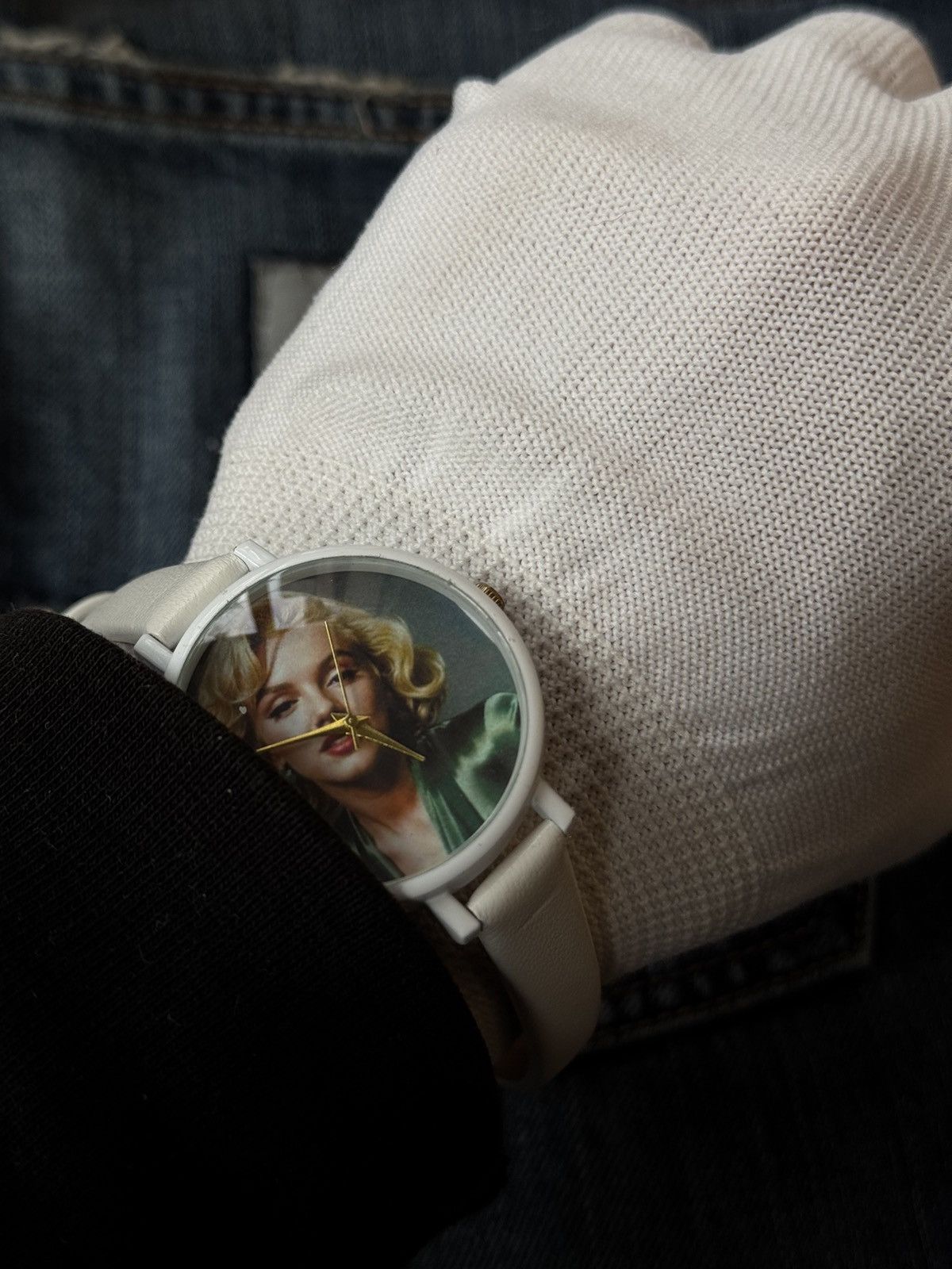 Vintage Marilyn Monroe Rare white unisex watch, WORK Size ONE SIZE - 2 Thumbnail