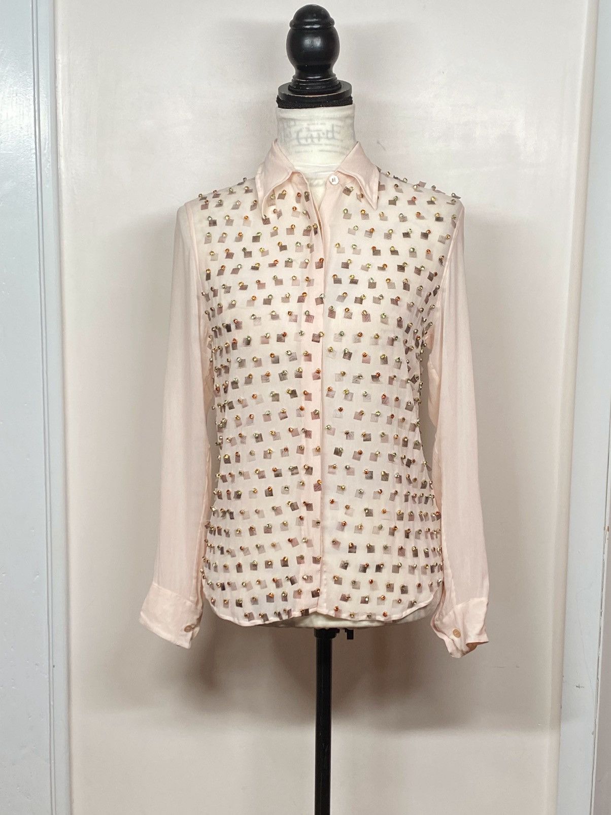 Dries Van Noten Dries Van Noten rhinestone shirt size 38/ us size 6 Size M / US 6-8 / IT 42-44 - 4 Thumbnail