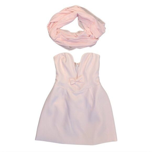 Other Meshki Orellia Strapless Suiting Mini Dress Soft Pink NWT $1 Size S / US 4 / IT 40 - 2 Thumbnail