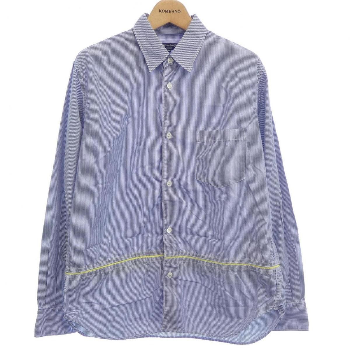 Comme des Garcons Shirt Hem Cut Striped Long Sleeve Blue Size US XS / EU 42 / 0 - 1 Thumbnail