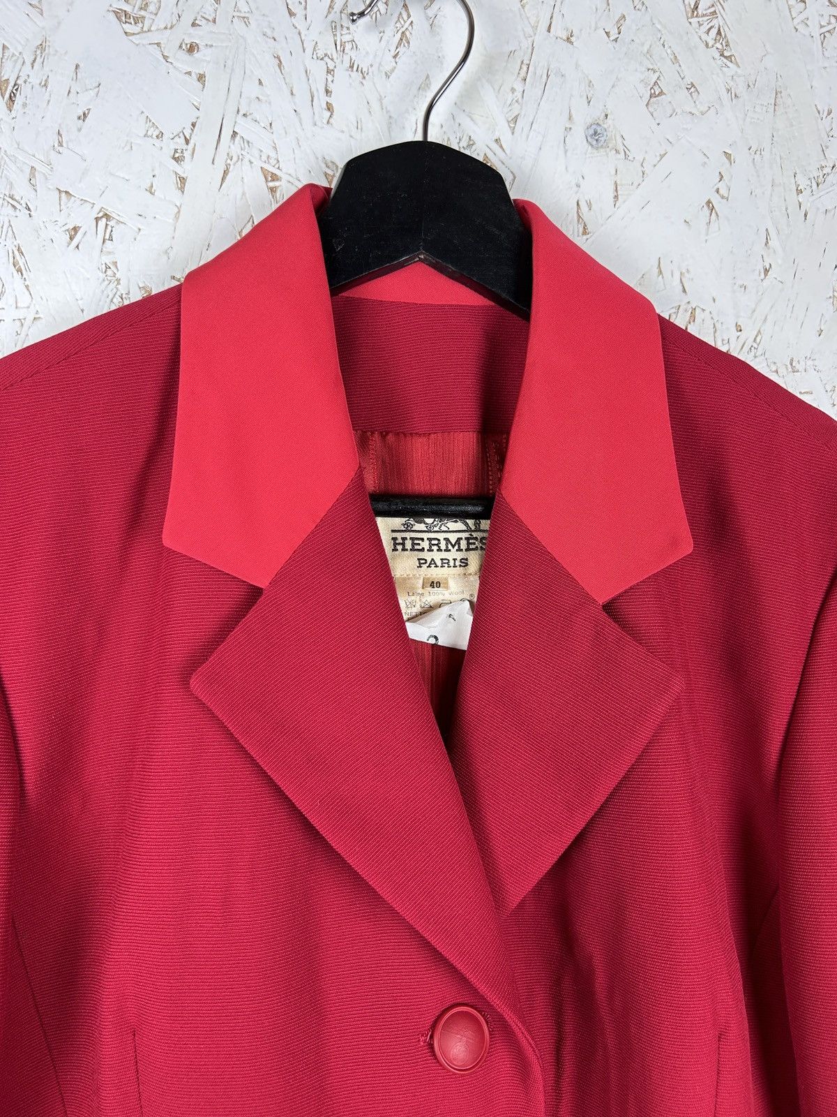 Hermes Vintage Hermes Pink Wool Suit Blazer Jacket Size 40 Size S / US 4 / IT 40 - 2 Thumbnail