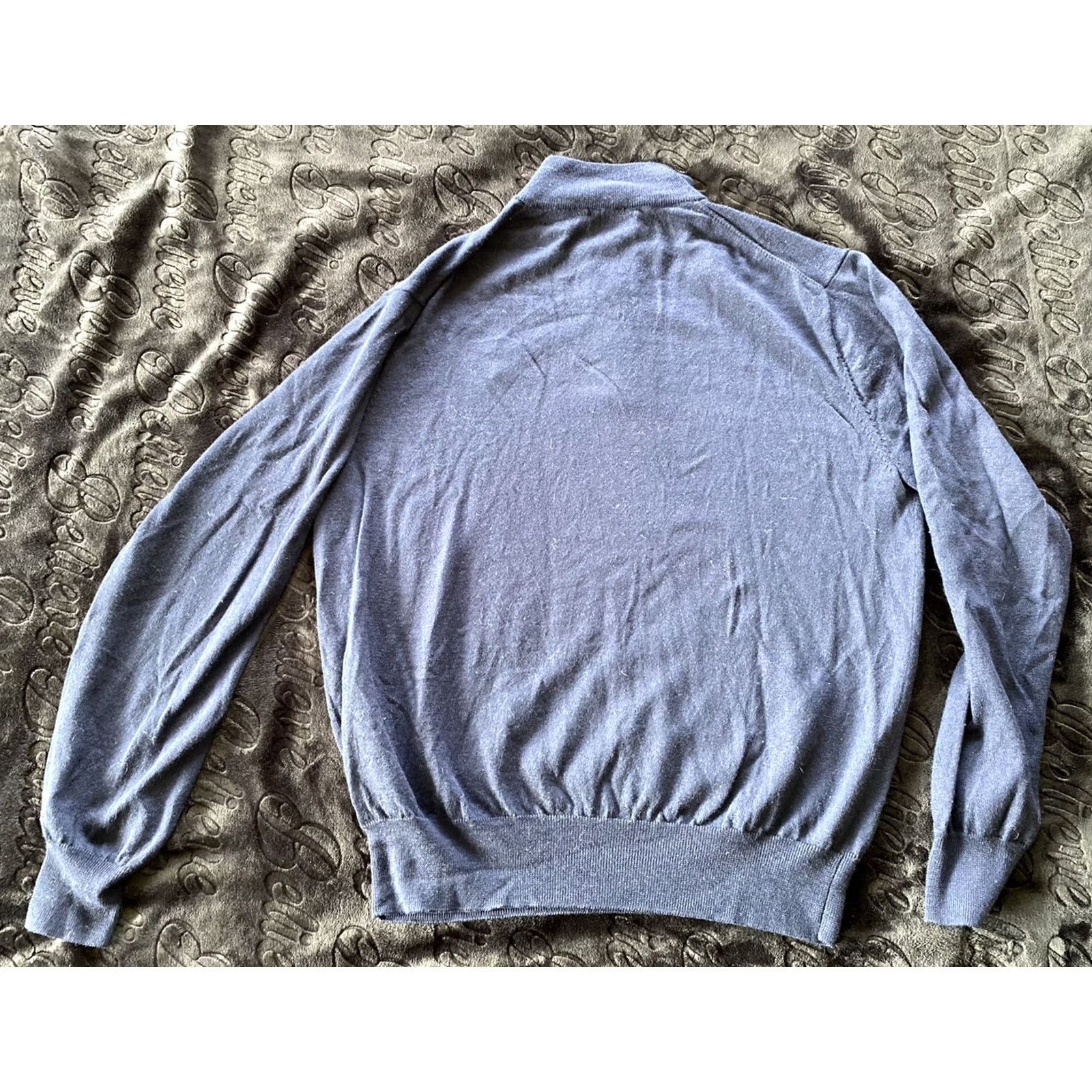 Peter Millar Peter Millar Sweater 1/4 Zip Merino Wool Navy CV Embroidered Men L Size US L / EU 52-54 / 3 - 4 Thumbnail