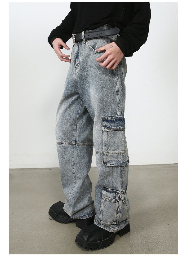 Vintage American street street loose straight leg cargo jeans Size US 32 / EU 48 - 4 Thumbnail