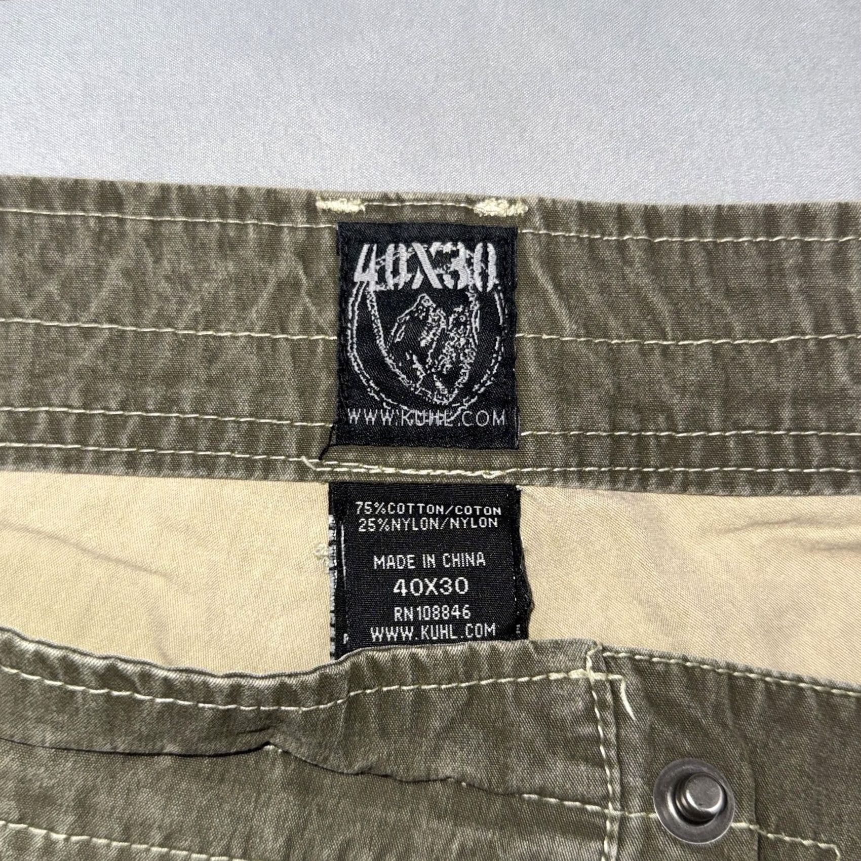 Vintage Kühl Revolvr Pants Mens 40x30 Green Canvas Hiking Outdoor Relaxed Straight Leg 5-Pocket Khaki Oliv e Green Mens Size US 40 / EU 56 - 3 Thumbnail