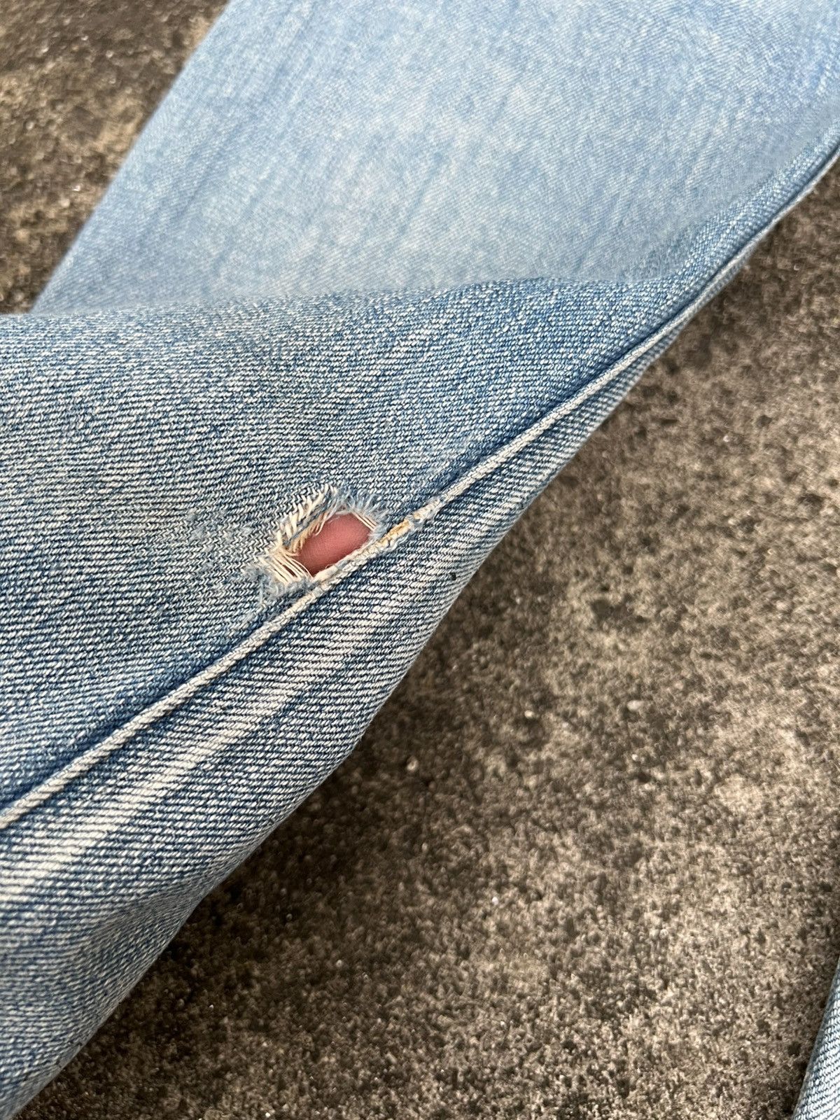 Levi's × Levi's Vintage Clothing VINTAGE LEVIS RED BUTTON NO.7 SELVEDGE DISTRESS JEAN Size US 30 / EU 46 - 11 Thumbnail