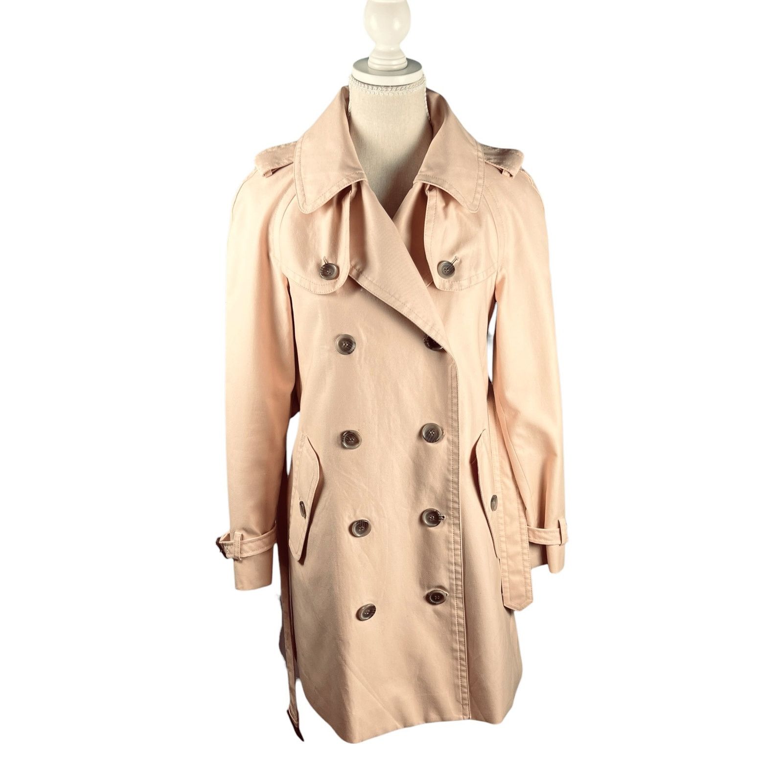 Coach Coach Quartz Pink Double Breasted Belted Trench Coat Size 4 Size S / US 4 / IT 40 - 15 Thumbnail