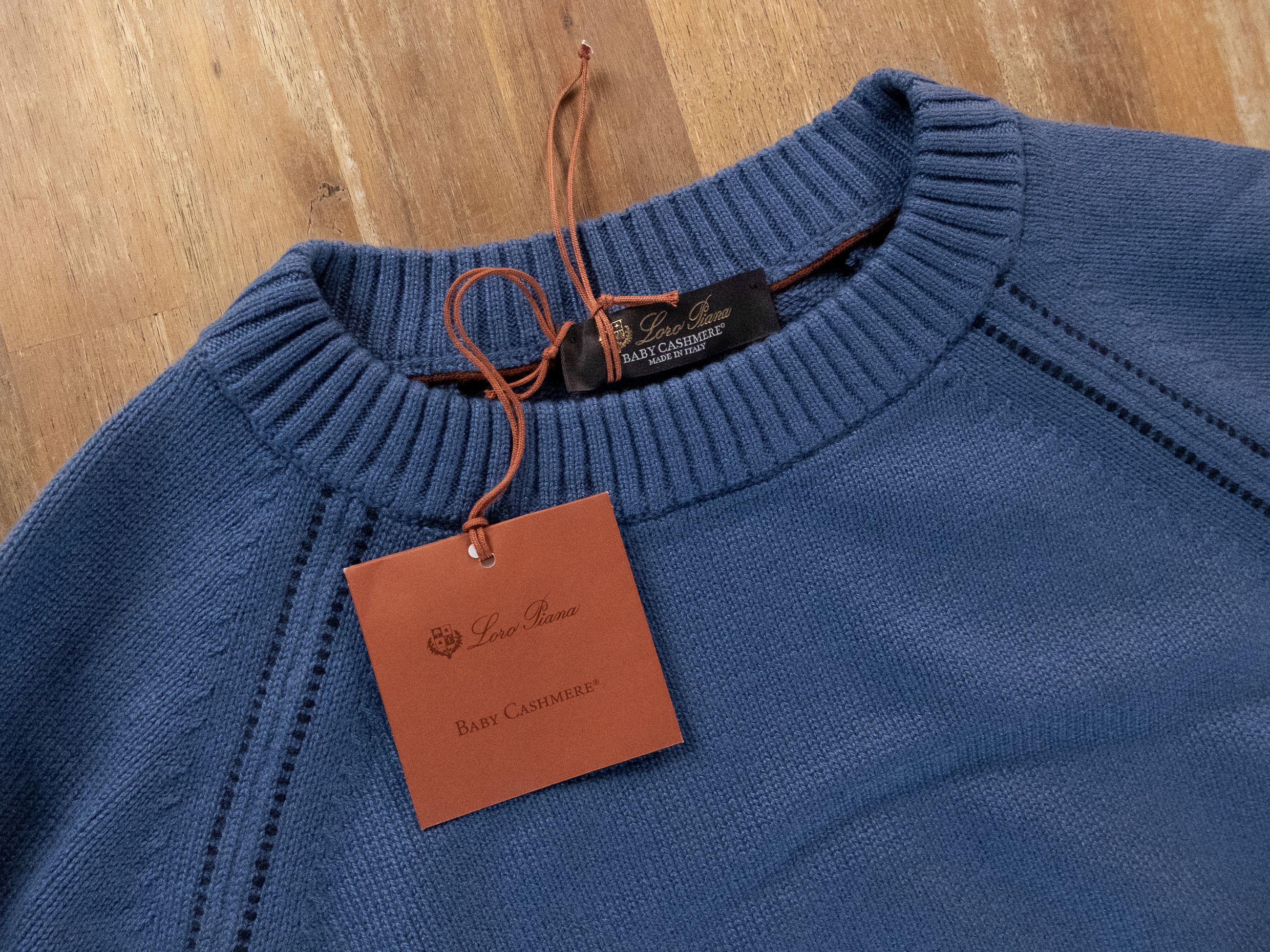 Loro Piana LORO PIANA Scanda blue baby cashmere crewneck sweater XXL q Size US XXL / EU 58 / 5 - 5 Thumbnail
