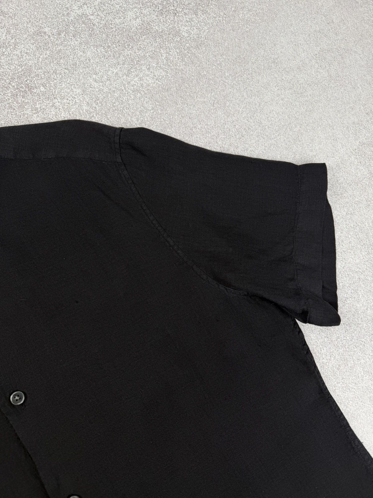 Z Zegna Z Zegna Black Linen Short Sleeve Shirt Size S Size US S / EU 44-46 / 1 - 4 Thumbnail