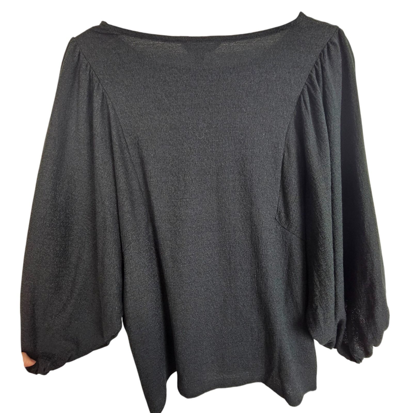 Banana Republic Banana Republic Womens Textured Puff Sleeve Top Size M Gray Size M / US 6-8 / IT 42-44 - 10 Thumbnail