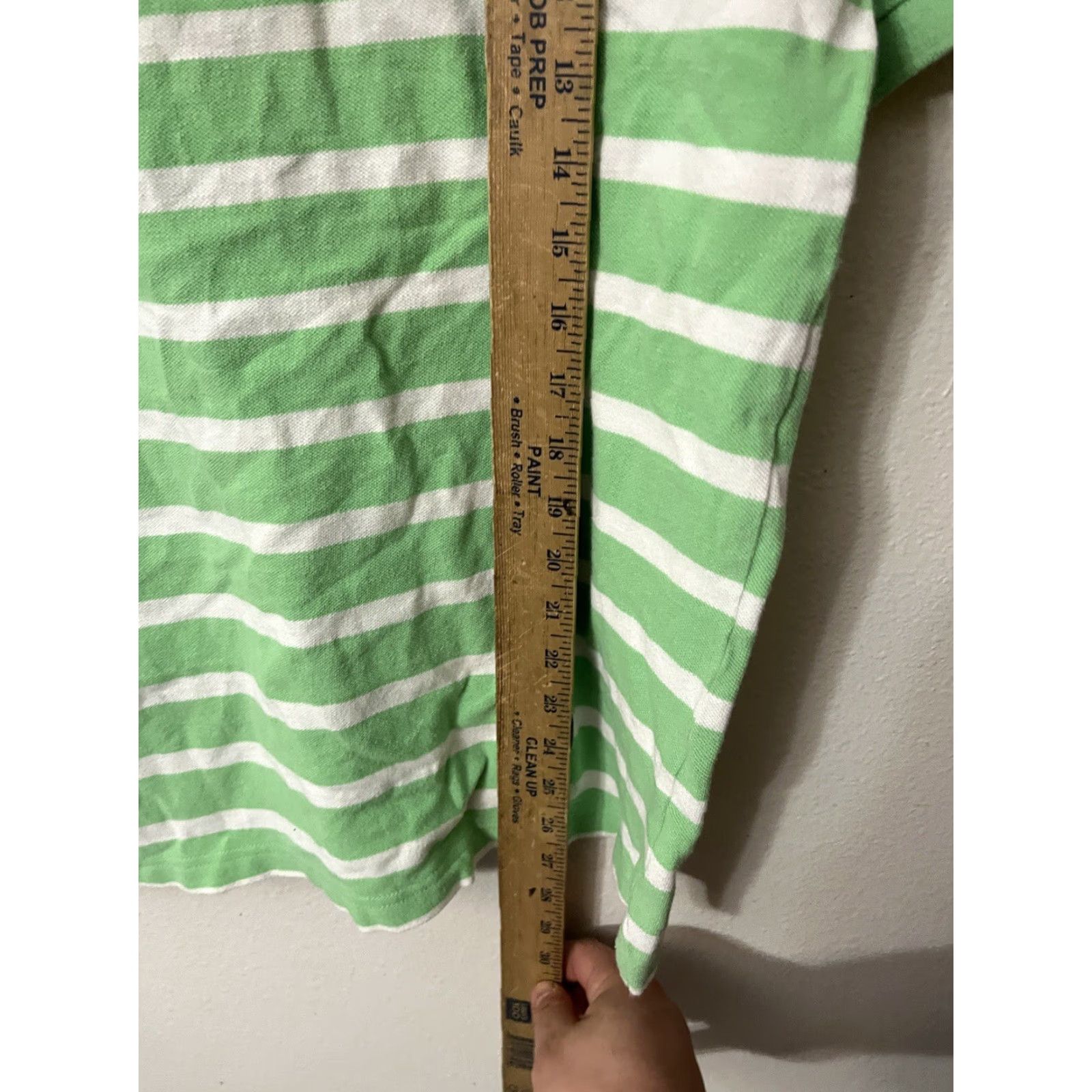 Chaps Chaps Polo Shirt Men Medium Green White Striped Casual Cotton Button Collared Regular Fit Size US M / EU 48-50 / 2 - 4 Thumbnail