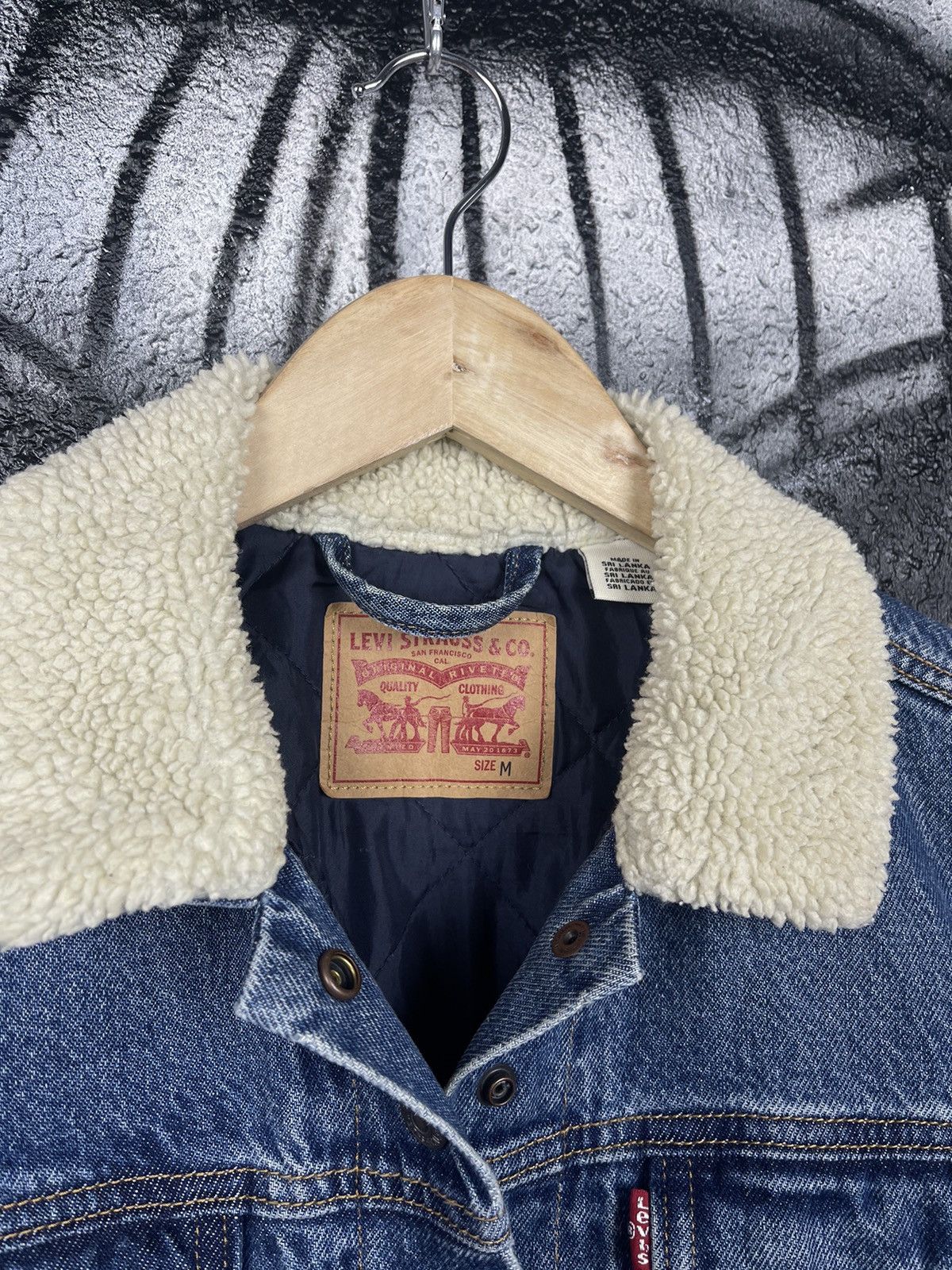 Levi's Levi’s Blue Denim Jeans Sherpa Jacket Women’s Size Medium Size M / US 6-8 / IT 42-44 - 8 Thumbnail