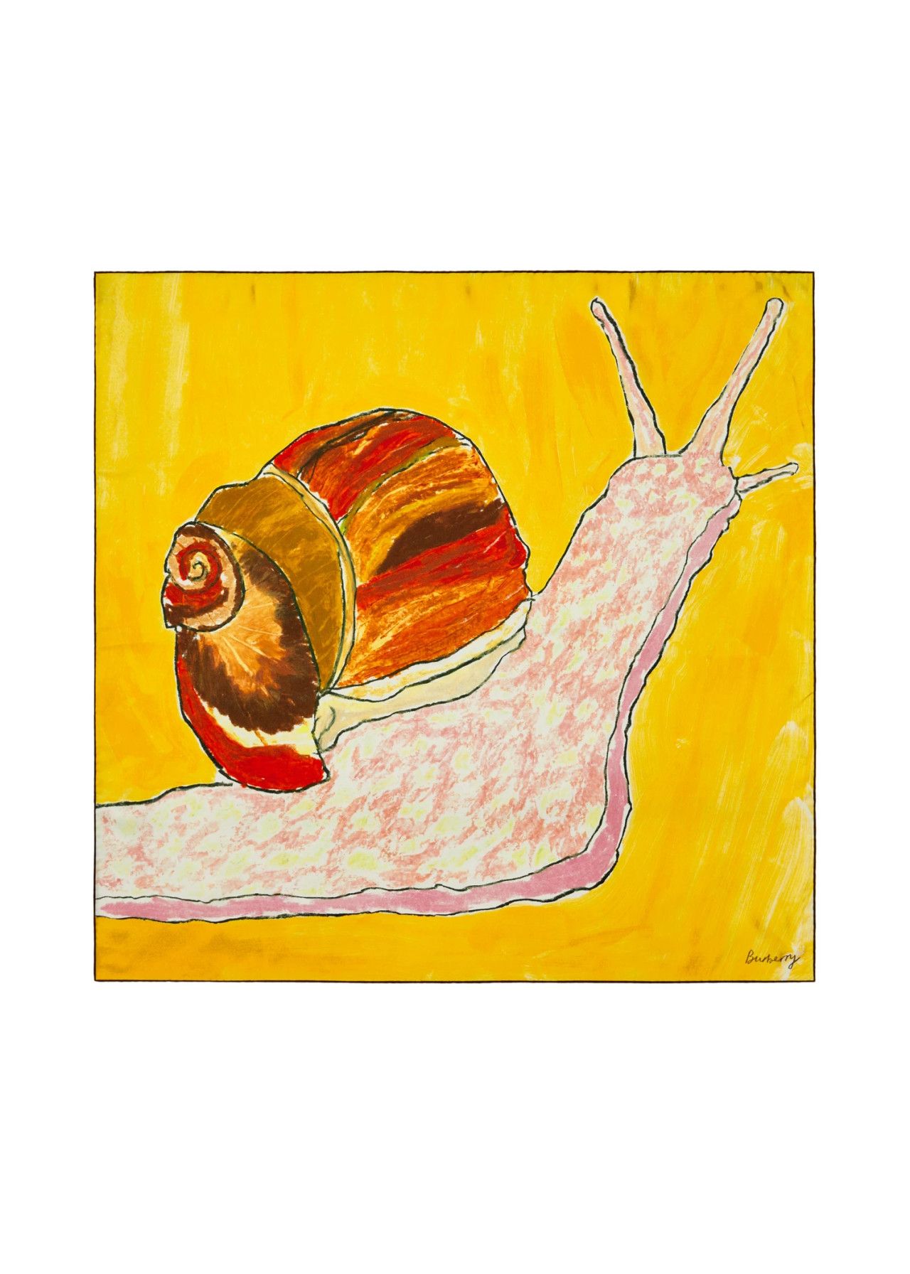 Burberry BURBERRY x Helen Bullock yellow orange snail silk scarf Size ONE SIZE - 1 Thumbnail