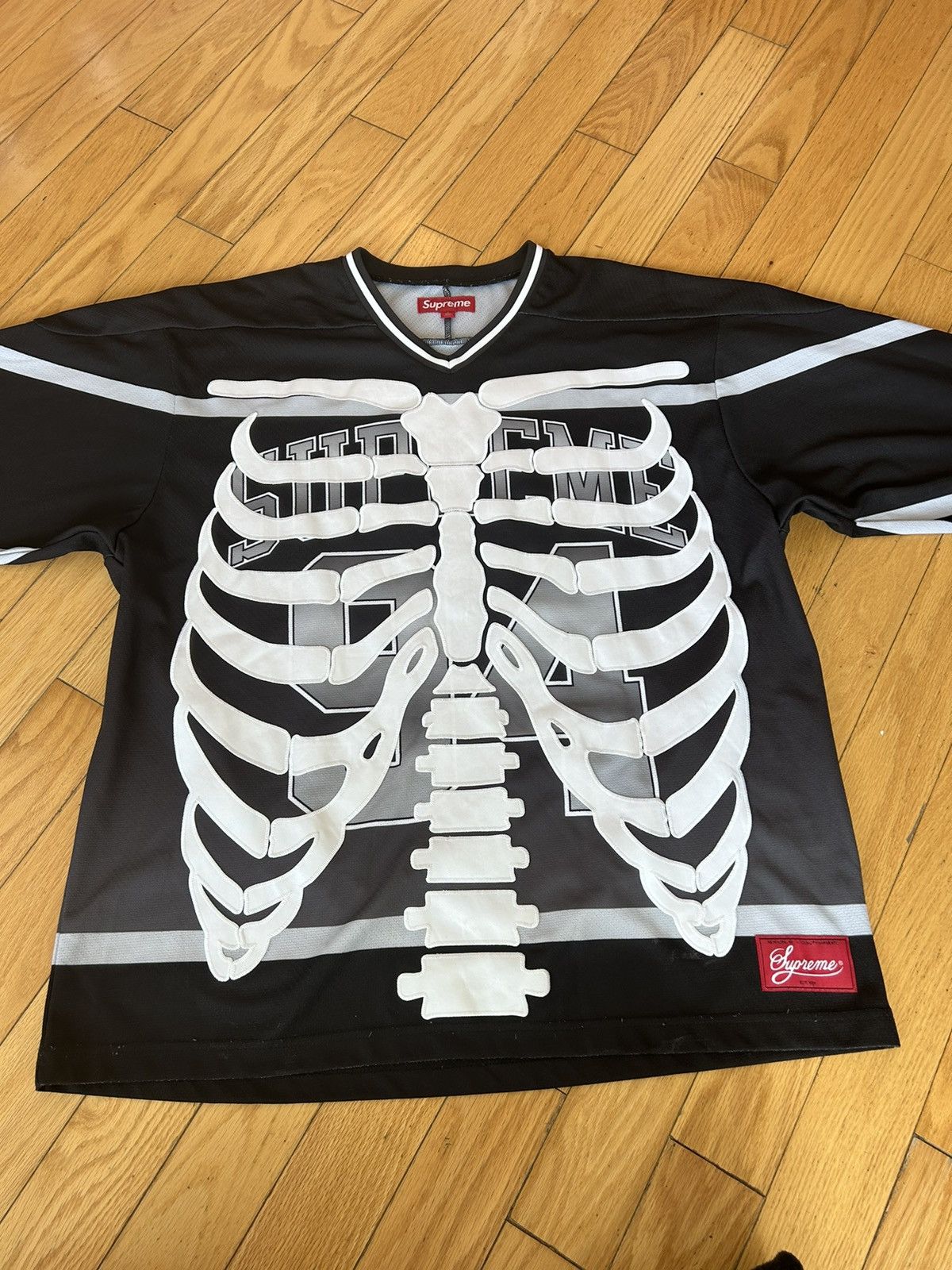 image of Supreme Bone Hockey Jersey Black Large, Men's