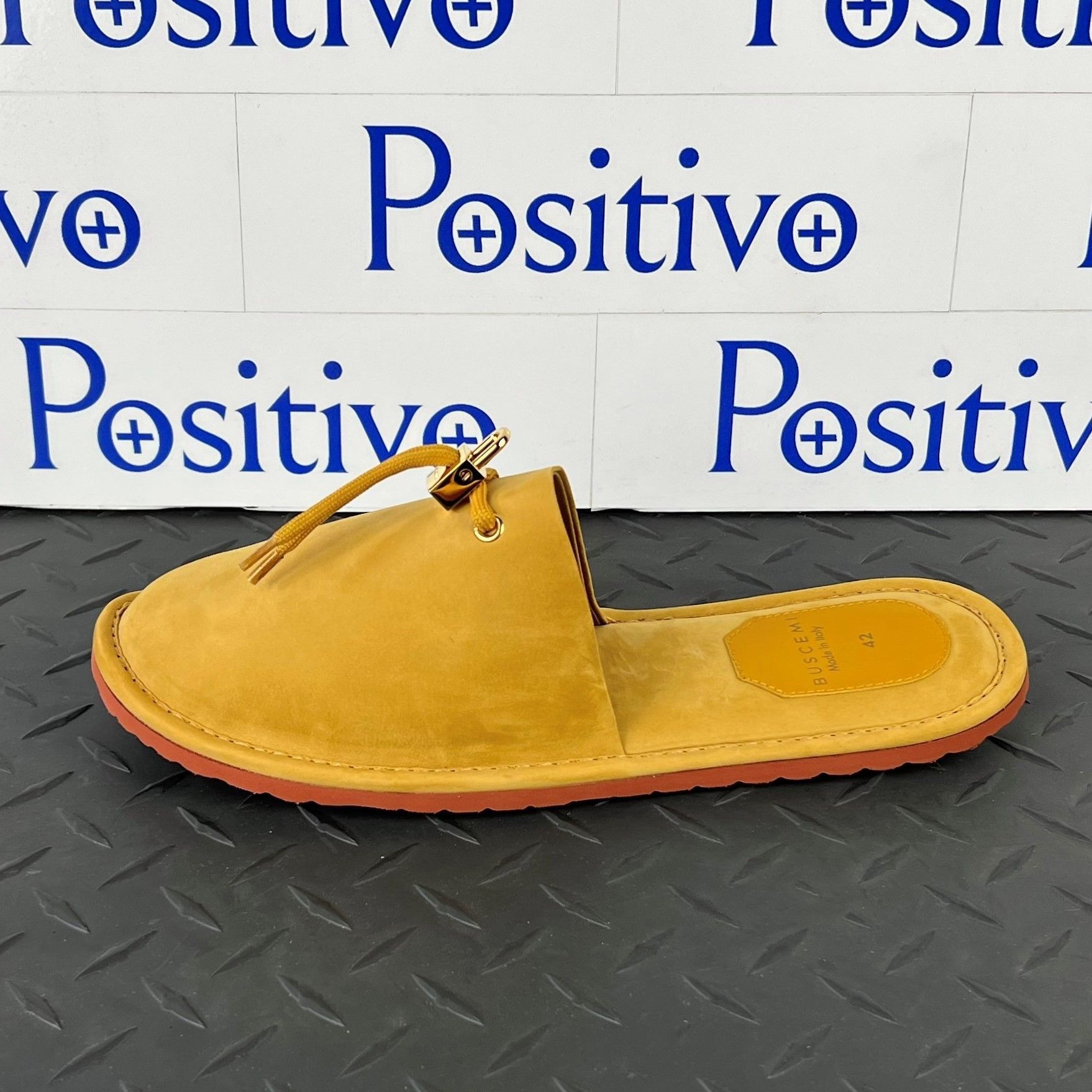 Buscemi Buscemi Greenwich Wheat Gum Suede Slippers US 9 SAMPLE Size US 9 / EU 42 - 1 Thumbnail