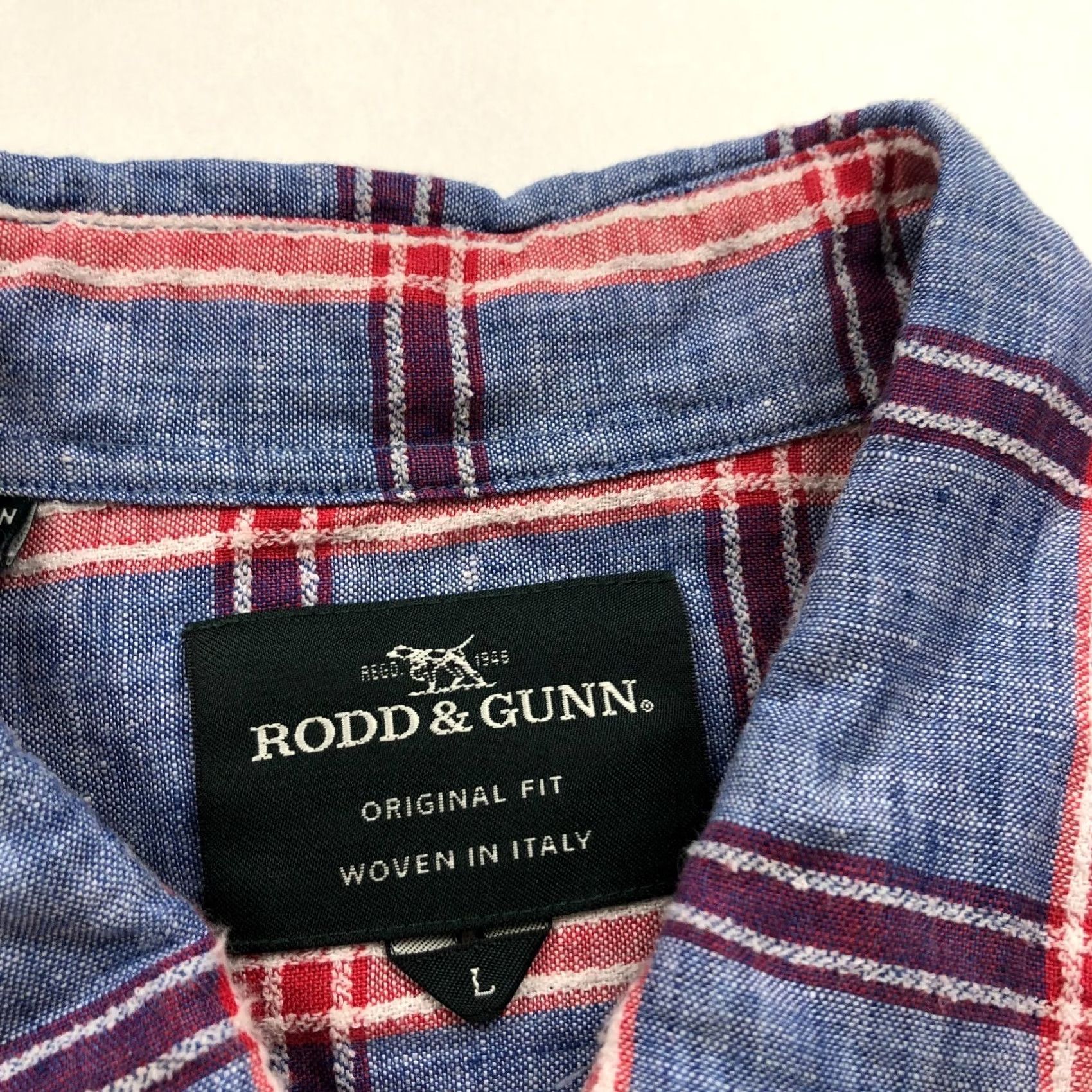 Rodd & Gunn Rodd & Gunn Button Linen Blend LG SS Casual No Pocket Collared Shirt Blue MINT Mens L Cotton Linen Blend Button-Up Plaid" Size US L / EU 52-54 / 3 - 6 Thumbnail