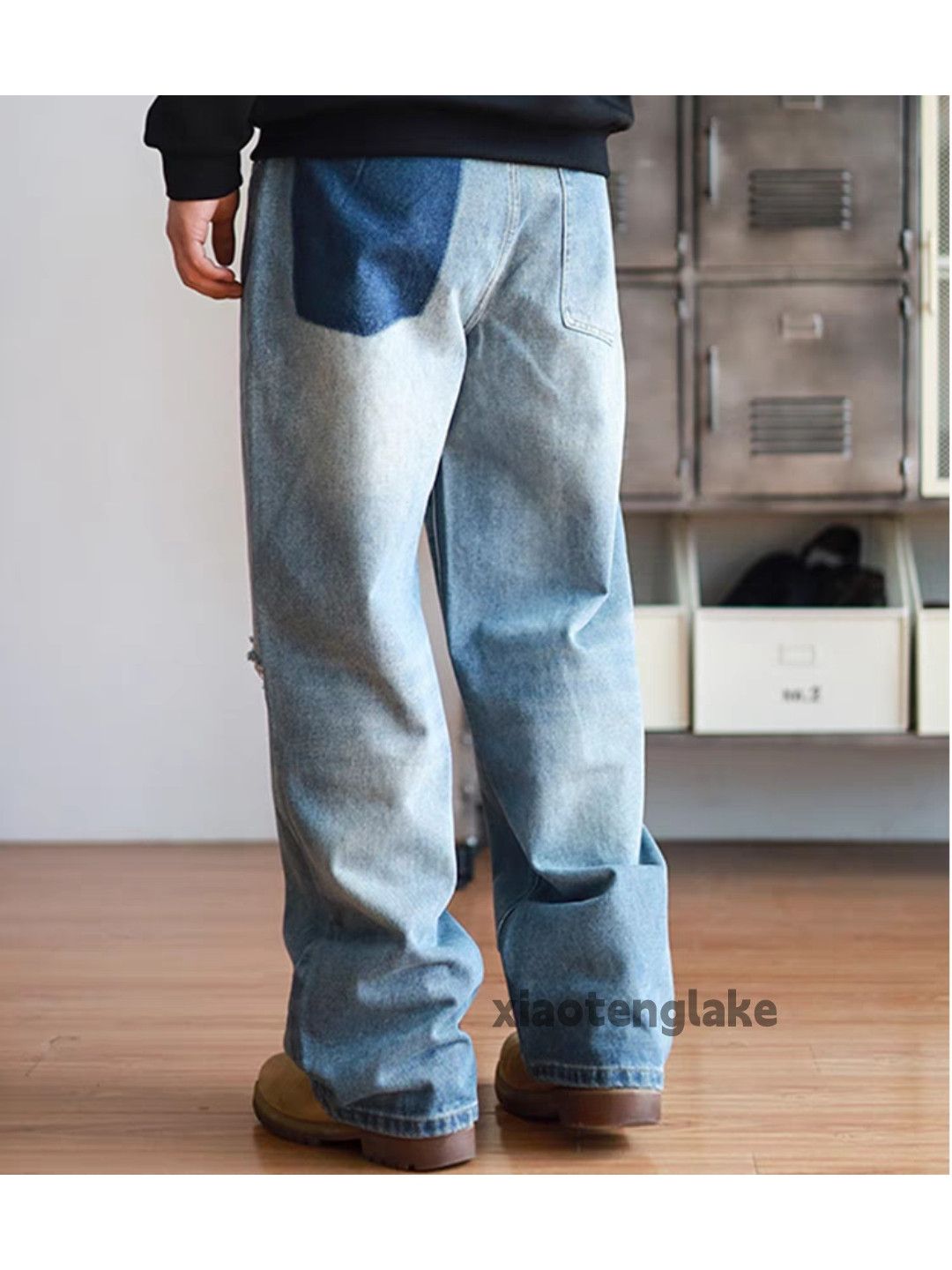 Japanese Brand Unisex washed retro loose baggy ripped damaged jeans Size US 36 / EU 52 - 3 Thumbnail