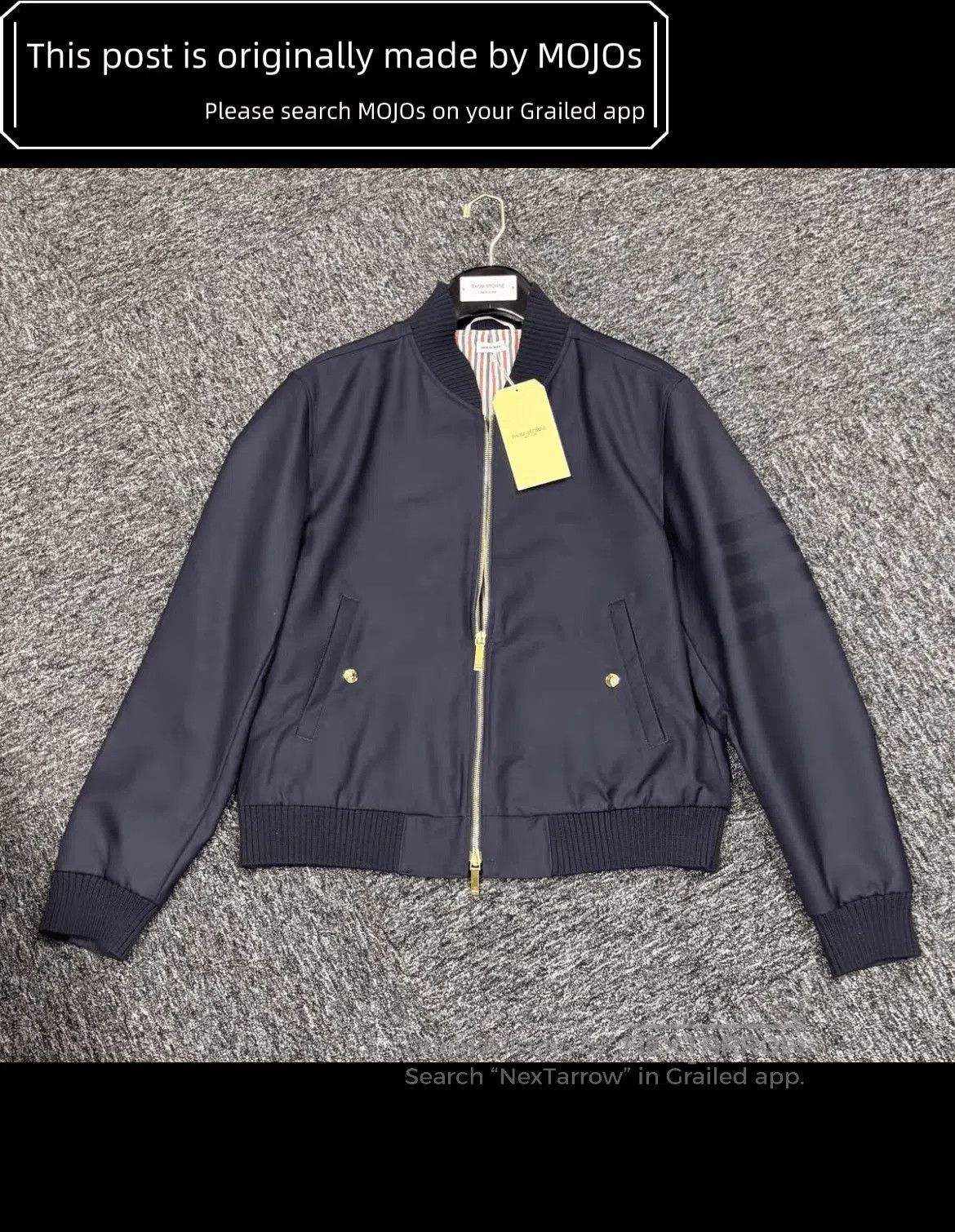 Thom Browne Sz 2 Thom Browne Wool Blend Navy Flight Jacket. Size US M / EU 48-50 / 2 - 3 Thumbnail