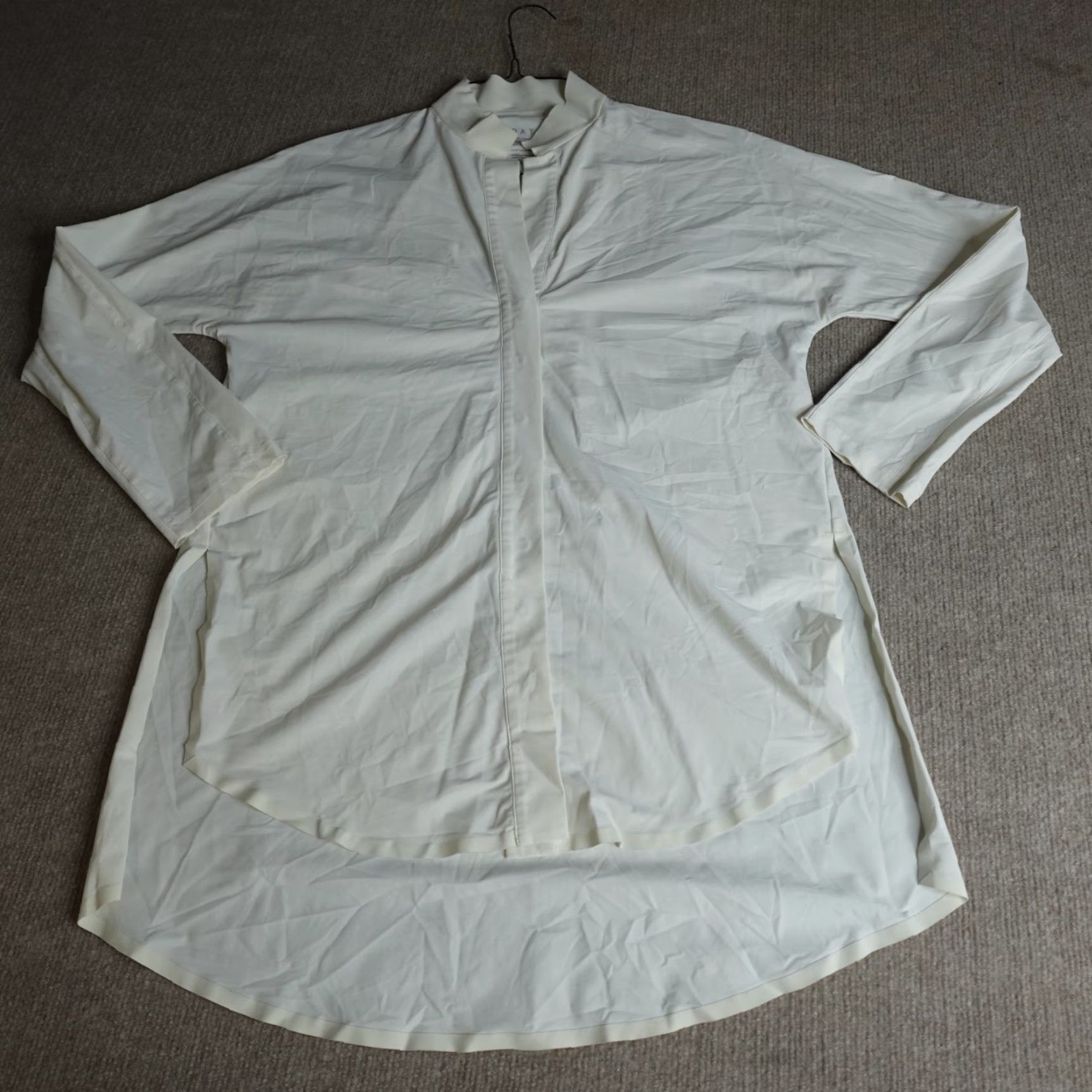 Vintage ADay Shirt Womens Medium White Snap Front Band Collar Something Borrowed Size M / US 6-8 / IT 42-44 - 2 Thumbnail