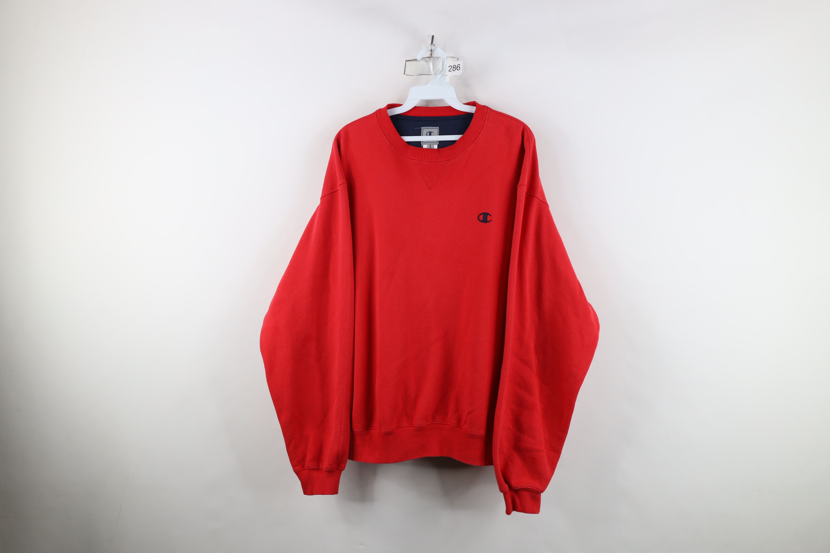 Champion Vintage 90s Champion Classic Logo Crewneck Sweatshirt Red Size US L / EU 52-54 / 3 - 1 Thumbnail