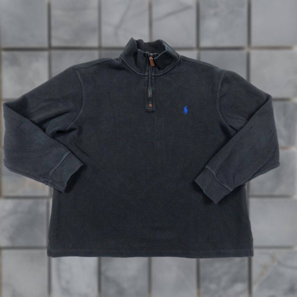 Polo Ralph Lauren Polo Ralph Lauren Sweater Mens XL Black 1/4 Zip Pullover Preppy Size US XL / EU 56 / 4 - 1 Thumbnail