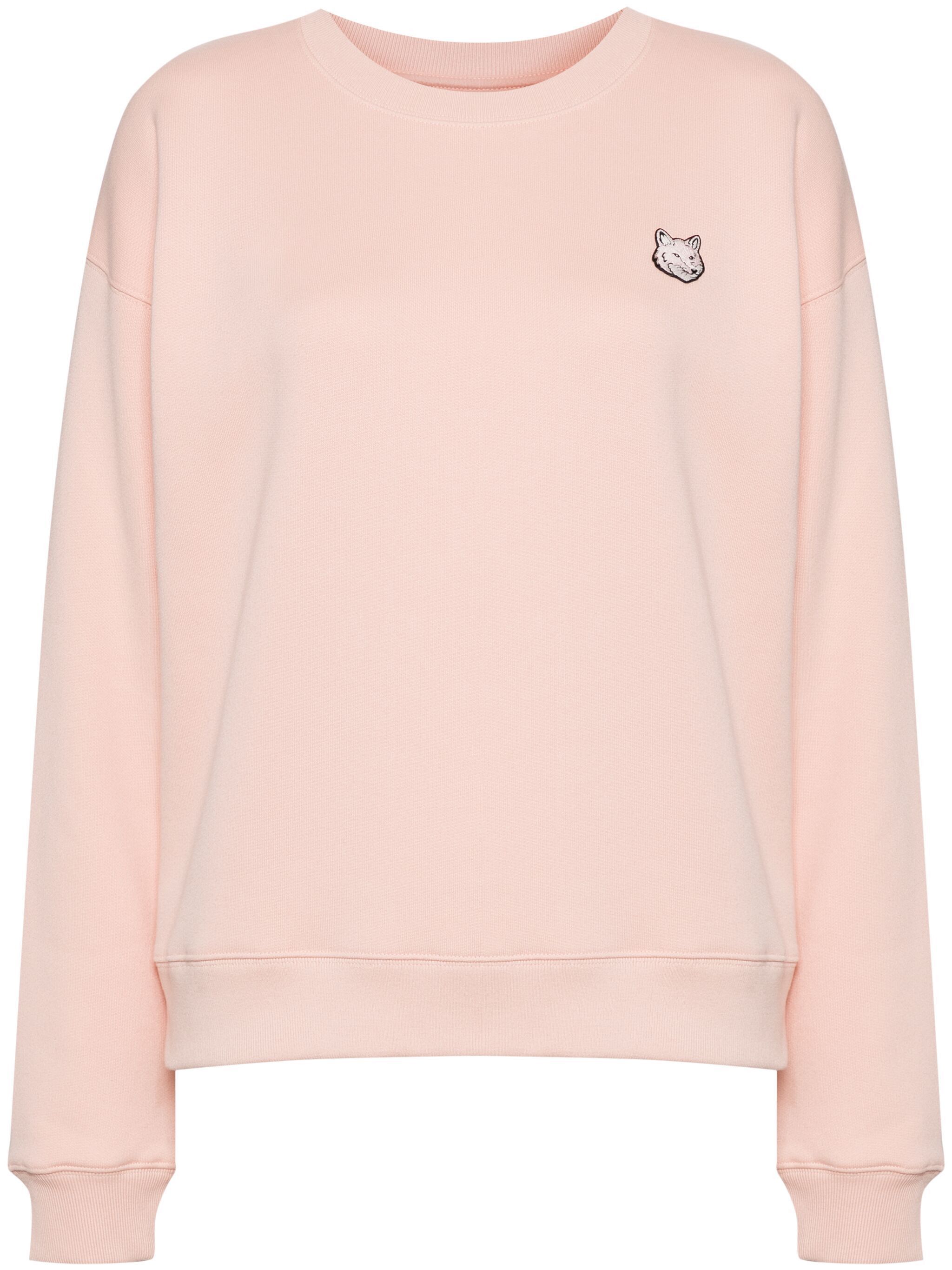 Maison Kitsune o1s22i1n1124 Bold Fox Head Crewneck Sweatshirt in Pink Size L / US 10 / IT 46 - 1 Thumbnail