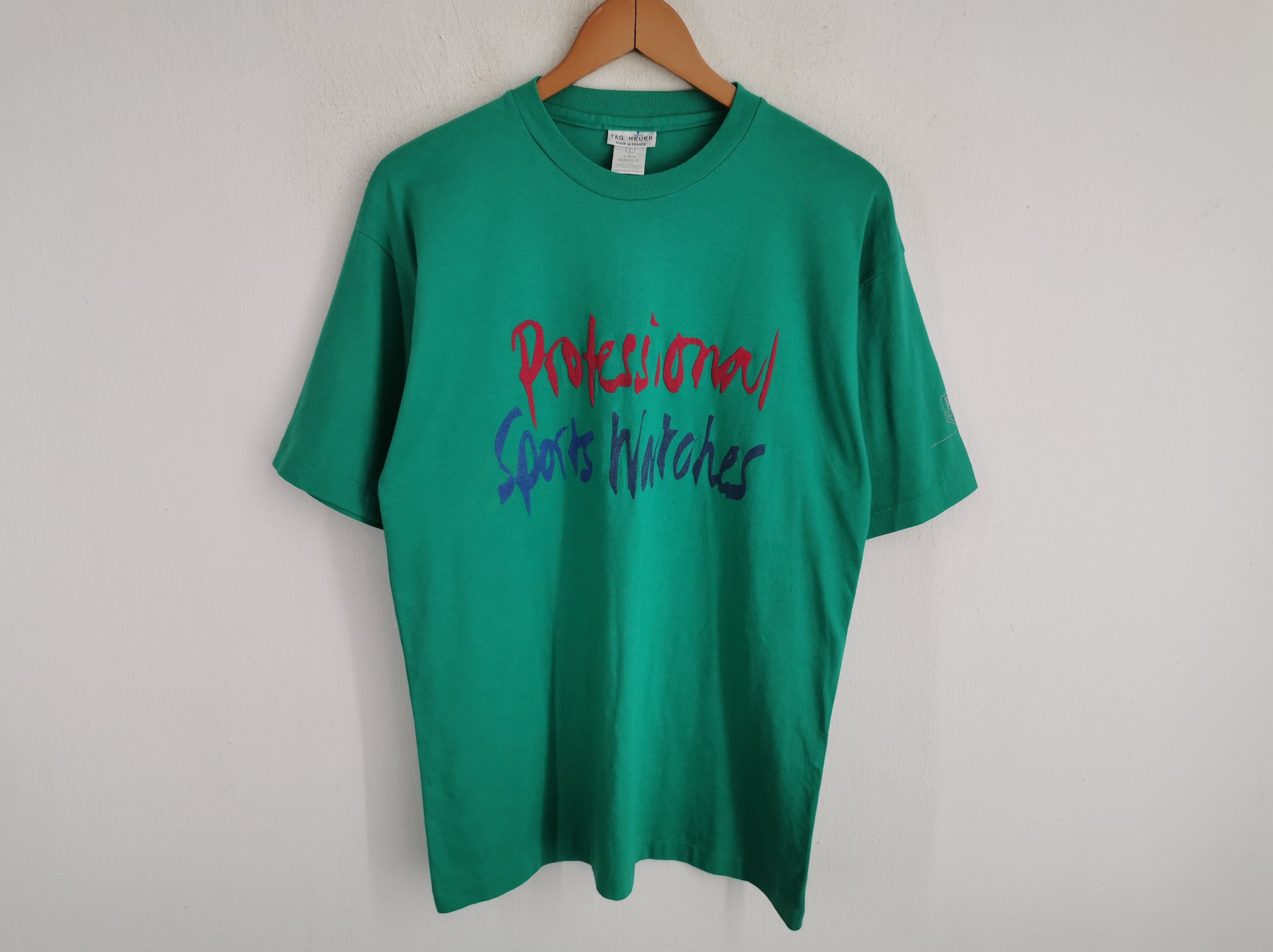 Vintage 90s TAG Heuer Logos T Shirt Made in France Size L