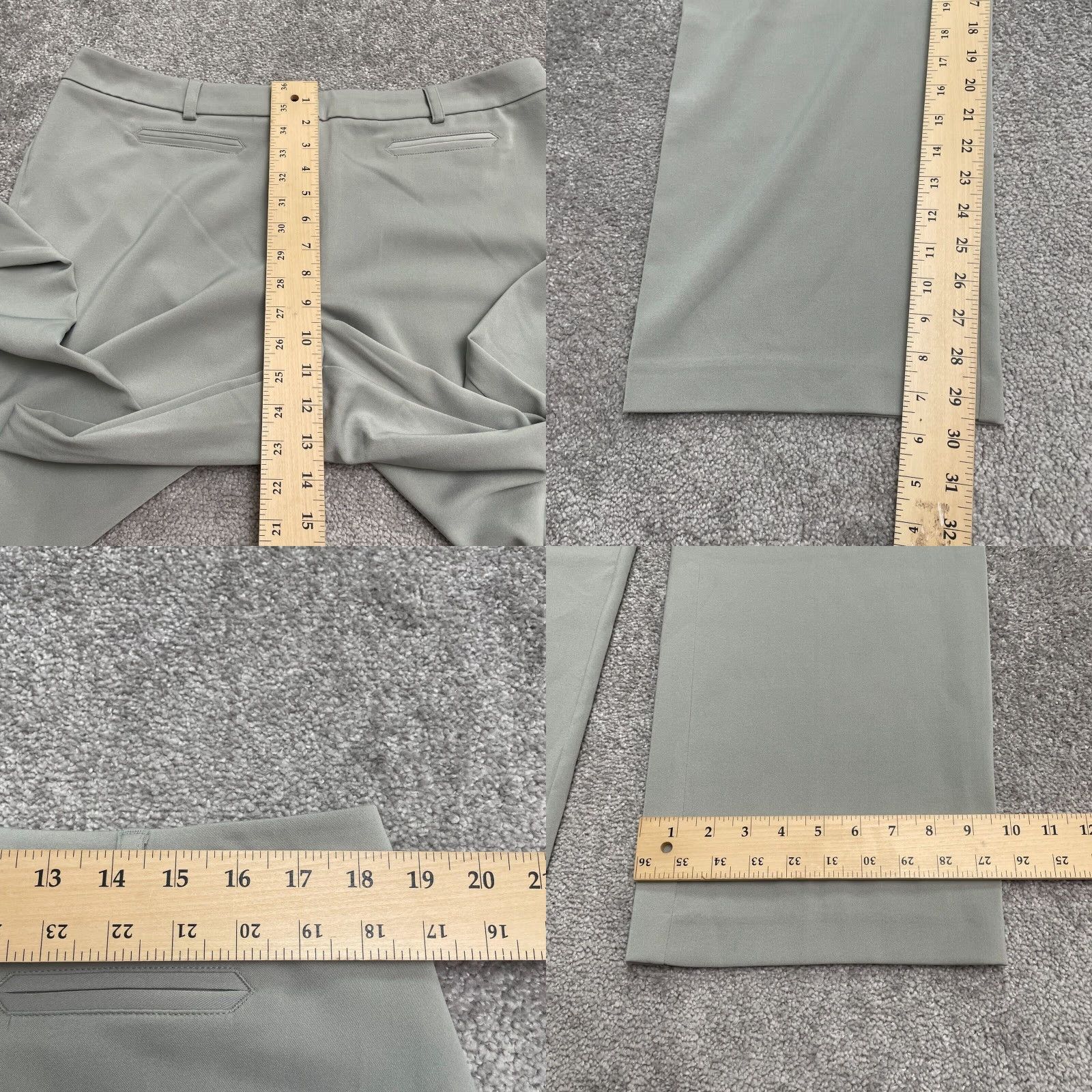 Vintage Chico's Trouser Dress Pants Womens 2.5 Short US12 Large Gray Straight 37x29.5 Size 36" / US 14 / IT 50 - 8 Thumbnail