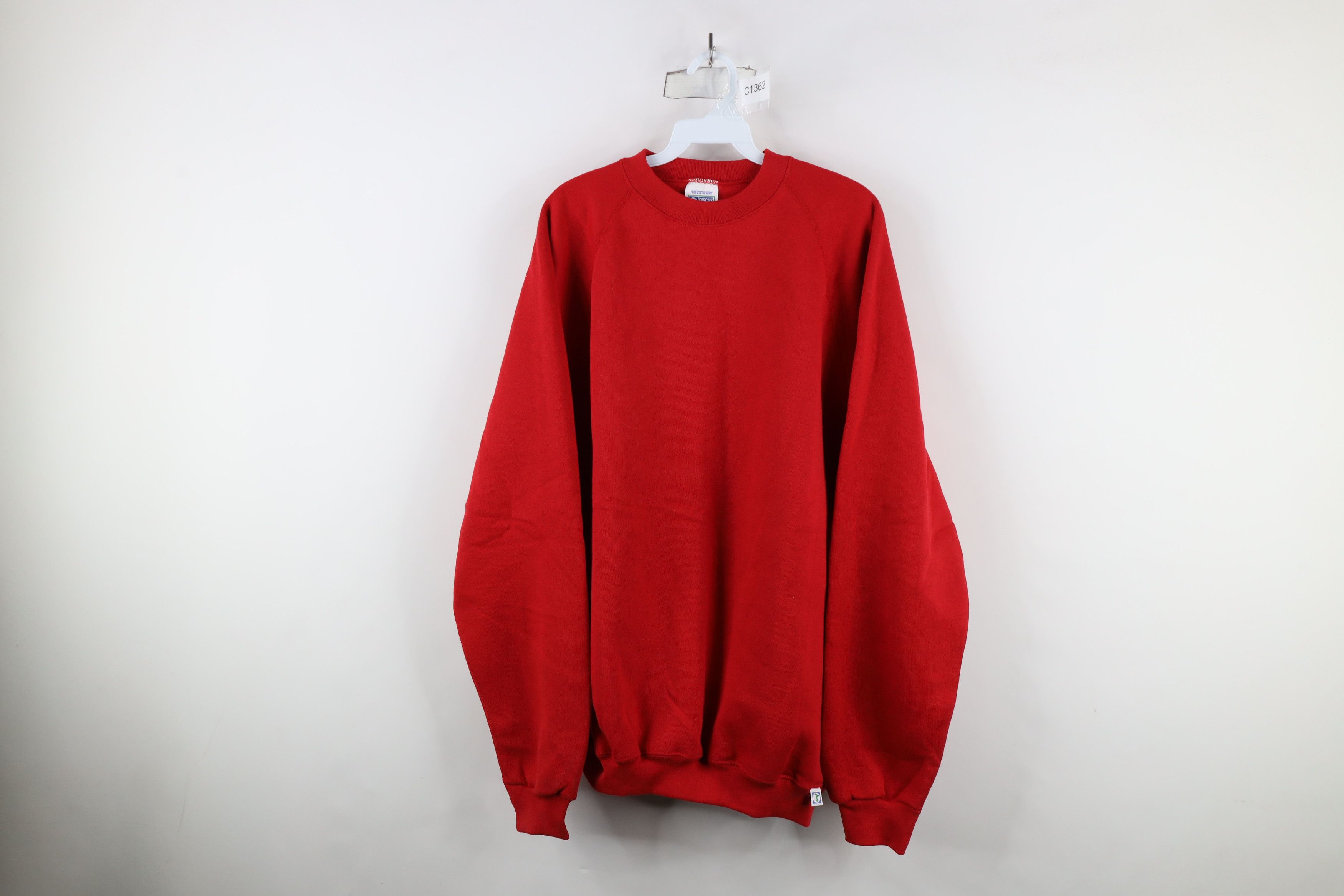 Vintage Deadstock Vintage 90s Streetwear Crewneck Sweatshirt Red USA Size US XL / EU 56 / 4 - 1 Thumbnail