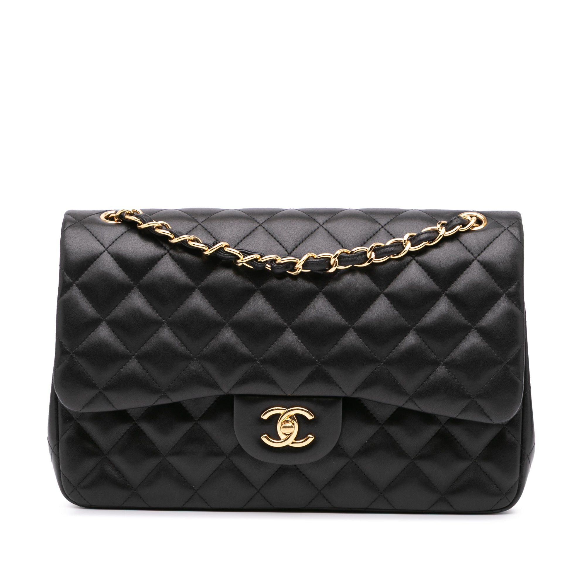Chanel Chanel Jumbo Classic Lambskin Double Flap Black Size ONE SIZE - 1 Thumbnail