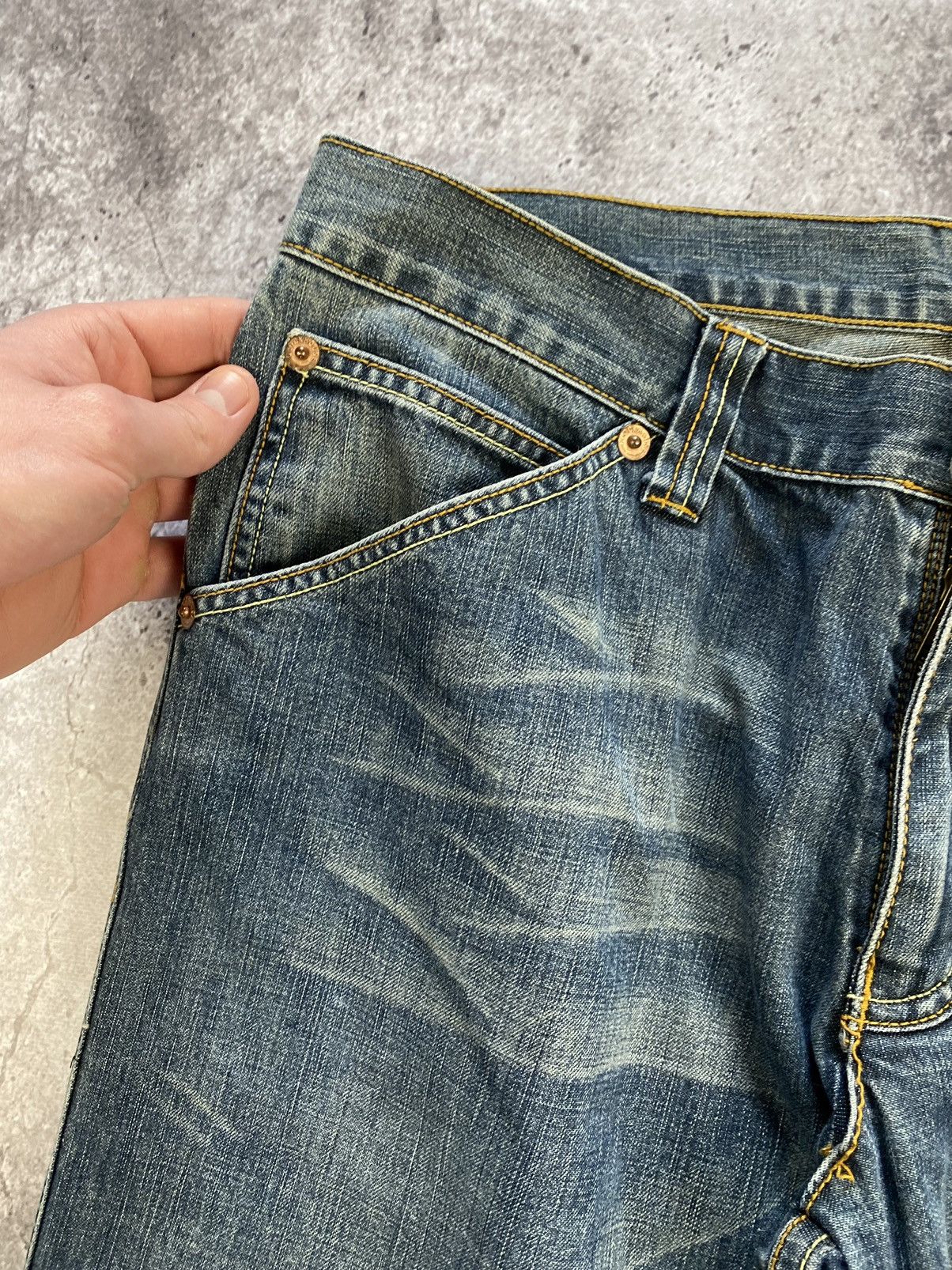 If Six Was Nine × Japanese Brand Rick Owens Junya Watanabe Style Baggy Button Denim Pants Size US 34 / EU 50 - 14 Thumbnail