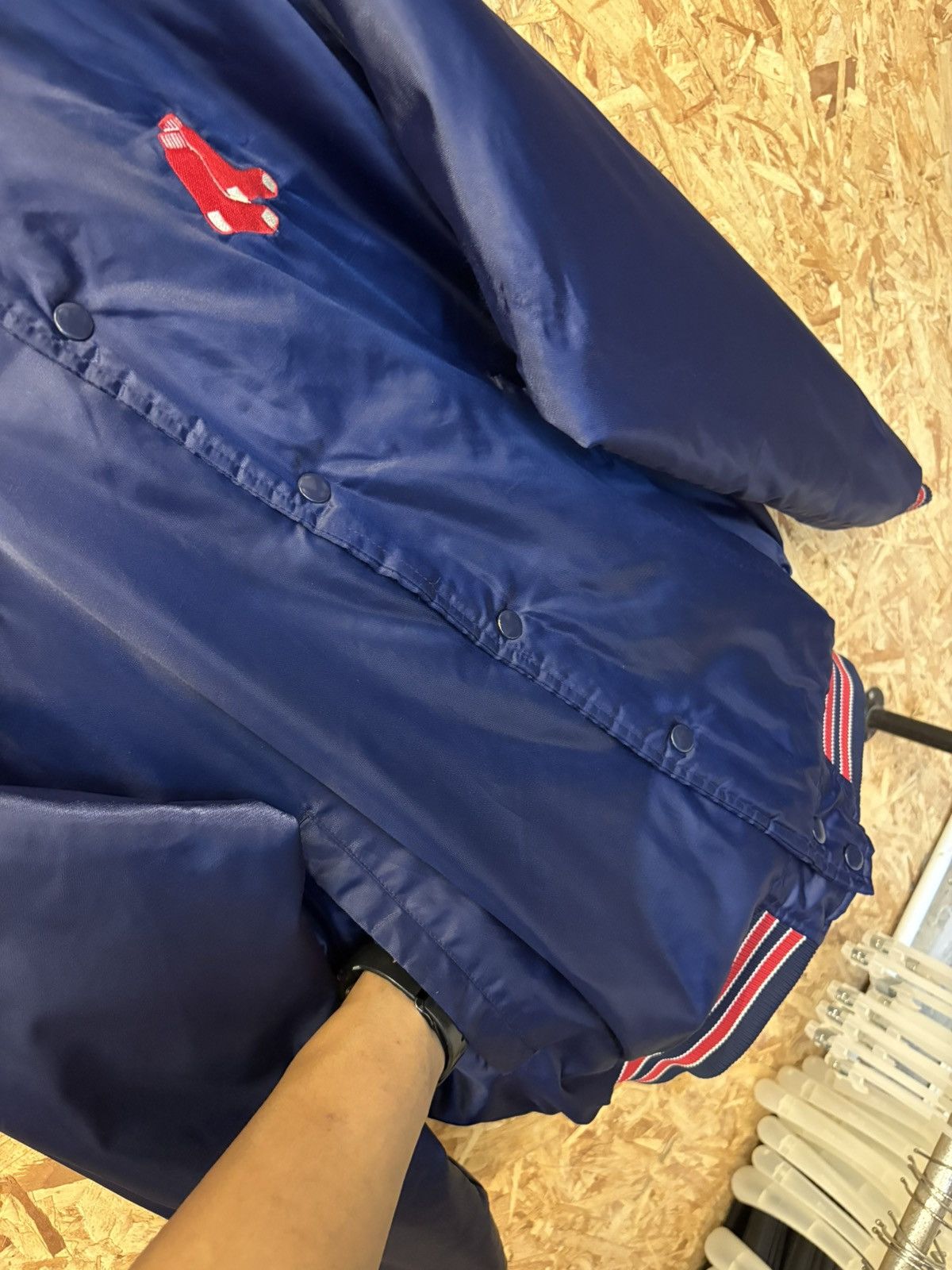 Nike Vintage Nike MLB Boston Varsity Jacket 🔥 Size US XL / EU 56 / 4 - 4 Thumbnail