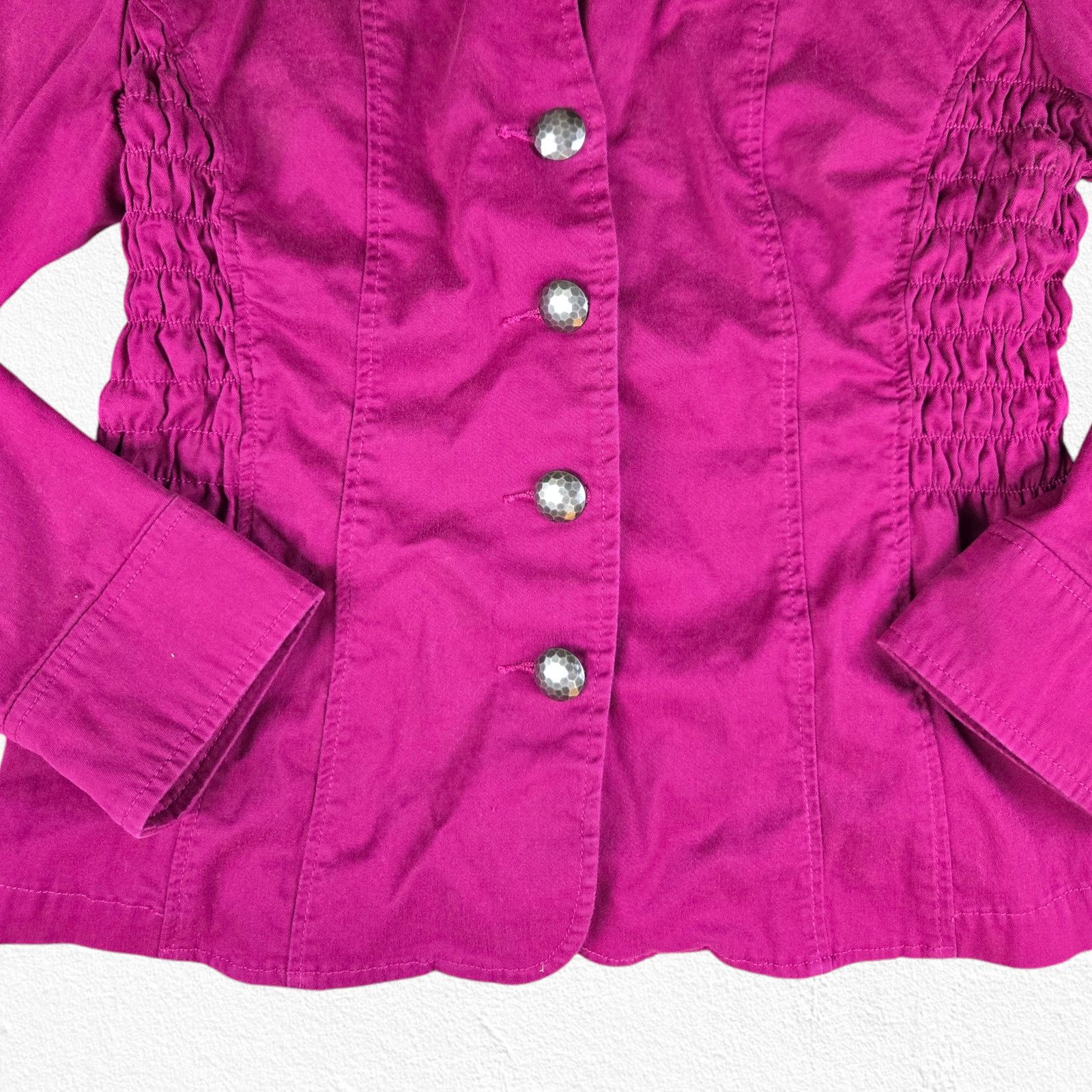 Vintage Vintage Magenta Pink Mandarin Collar Jacket Size Medium Size M / US 6-8 / IT 42-44 - 4 Thumbnail