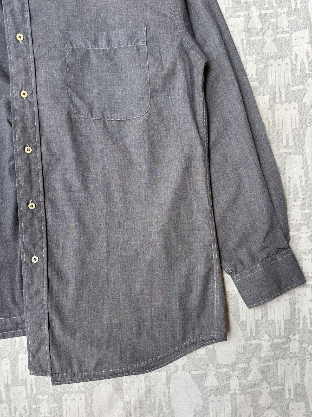 Maison Margiela Maison Martin Margiela SS03 Artisanal Grey Docking Shirt Size US M / EU 48-50 / 2 - 3 Thumbnail