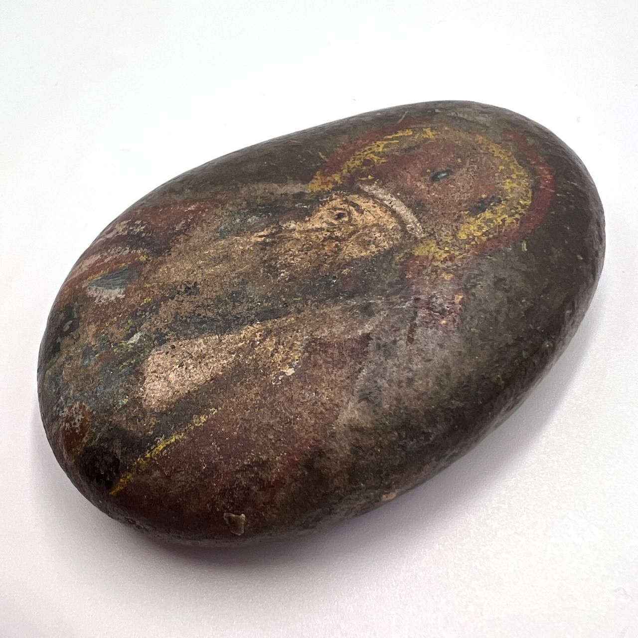 Other Rare 19th Hand Painted Stone Icon of Saint Nicholas Antique Size ONE SIZE - 3 Thumbnail