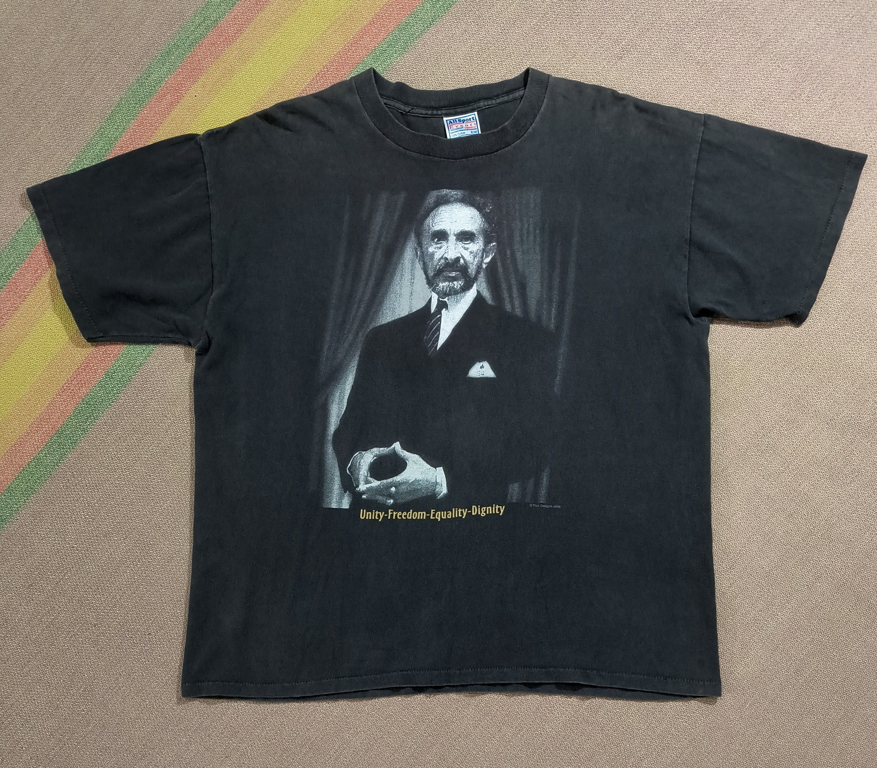 All Sport Vintage Y2K Haile Selassie 2000 tee Size US XL / EU 56 / 4 - 2 Thumbnail
