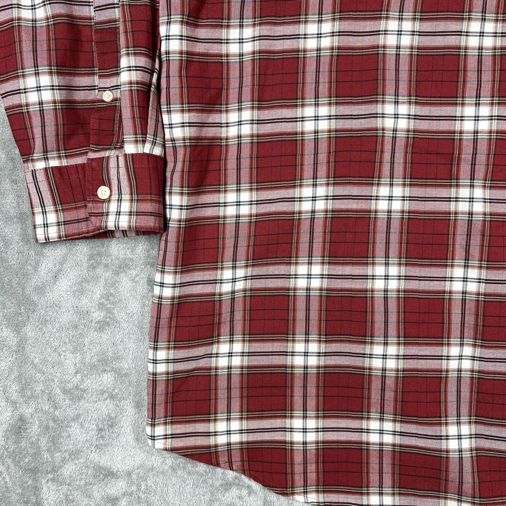 Vintage Towncraft Men 4XLT Flannel Plaid Button-Down Shirt Long Sleeve Casual Red 60% Cotton 40% Polyester Big & Tall with Pockets Size US XXL / EU 58 / 5 - 4 Thumbnail